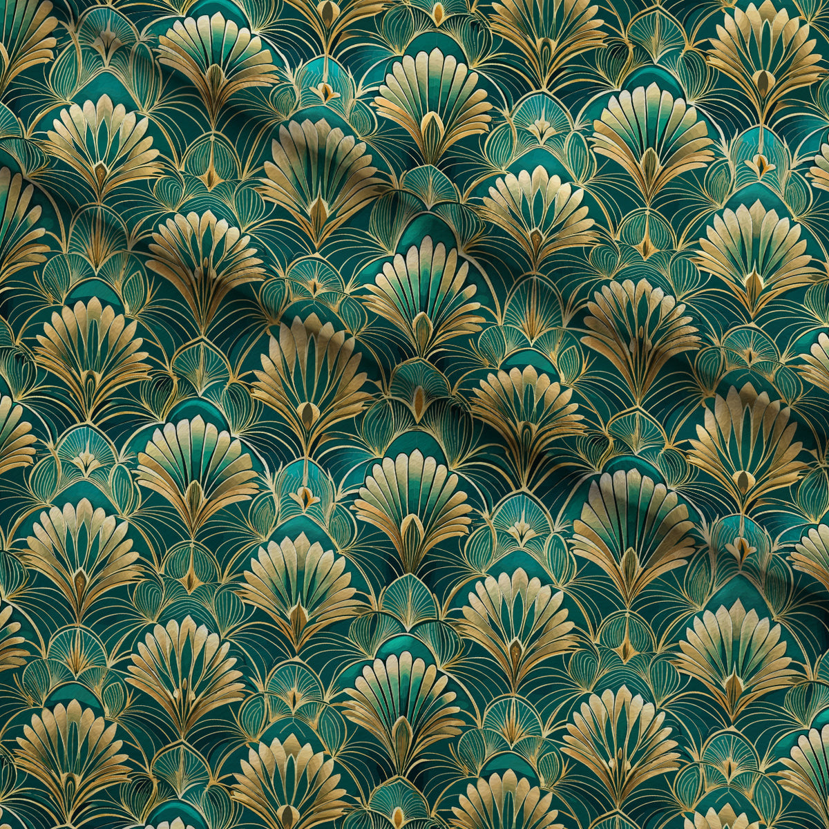Gilded Jade Blooms Pattern 18 Minky Fabric — plush minky folded close-up preview (mv-minky-v1:lying)