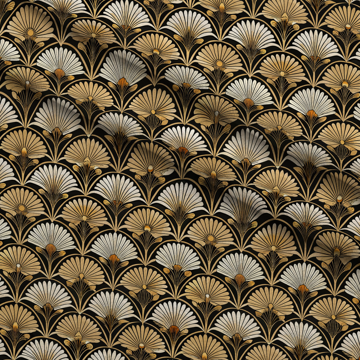 Gilded Jade Blooms Pattern 2 Minky Fabric — plush minky folded close-up preview (mv-minky-v1:lying)
