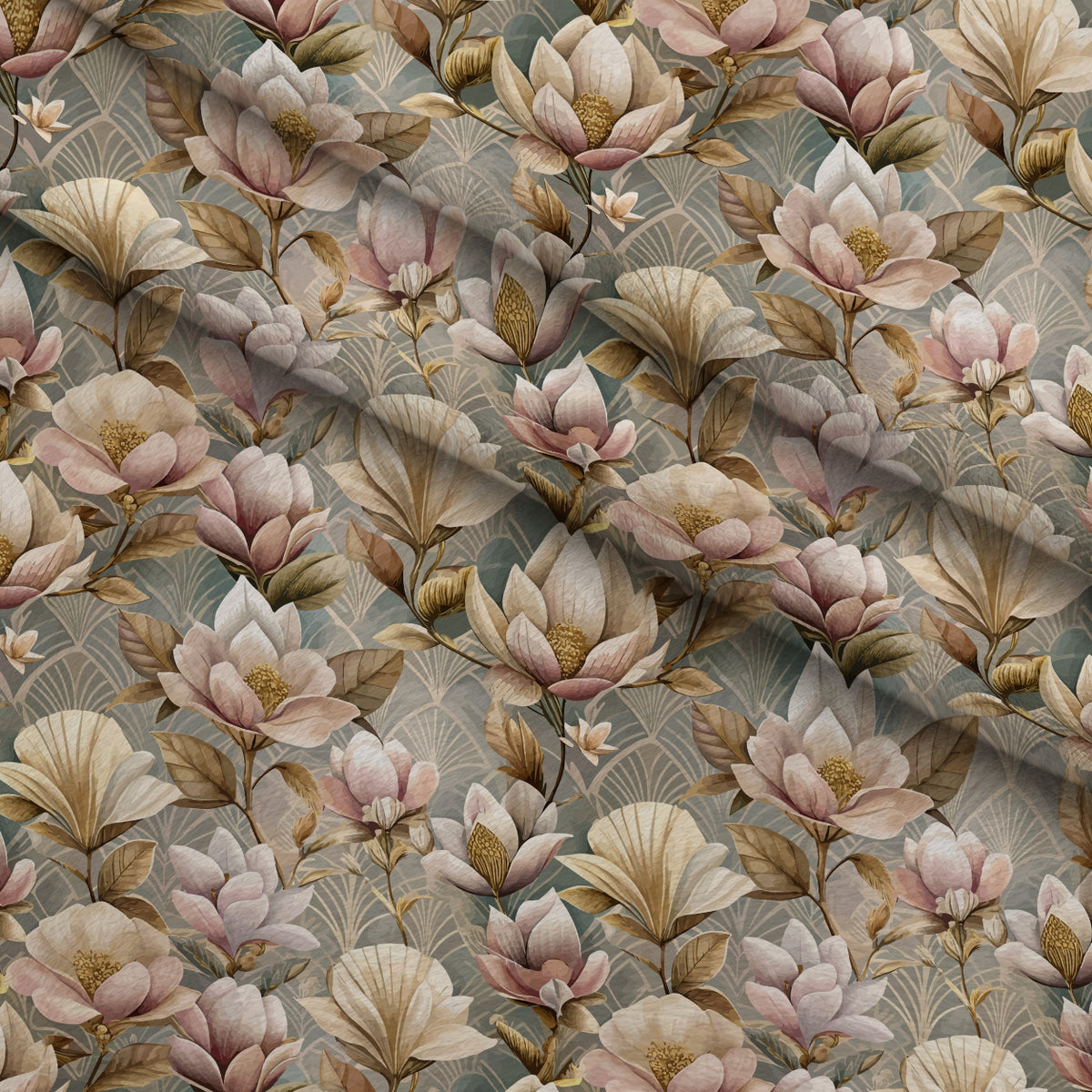 Gilded Jade Blooms Pattern 20 Minky Fabric — plush minky folded close-up preview (mv-minky-v1:lying)