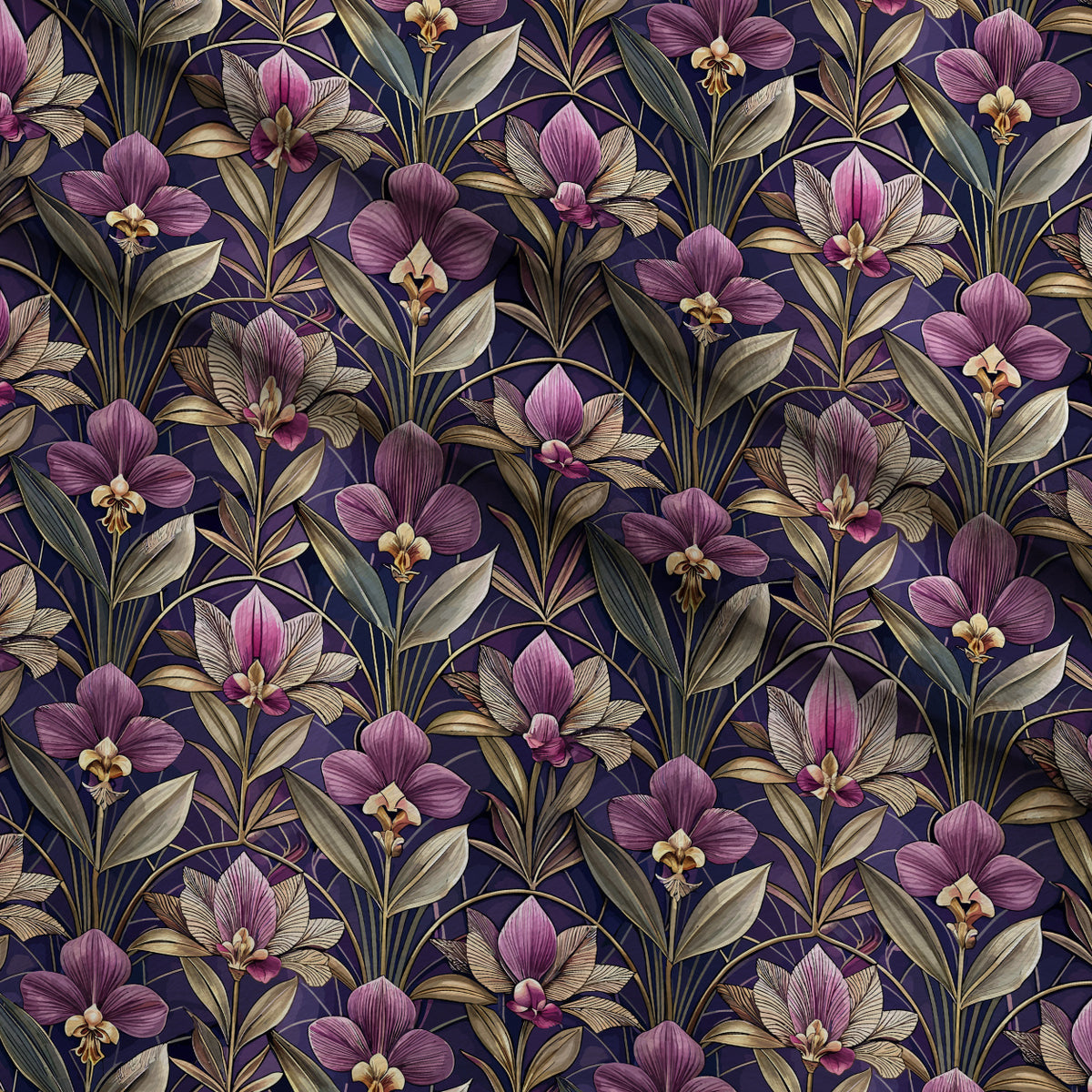 Gilded Jade Blooms Pattern 22 Minky Fabric — plush minky folded close-up preview (mv-minky-v1:lying)