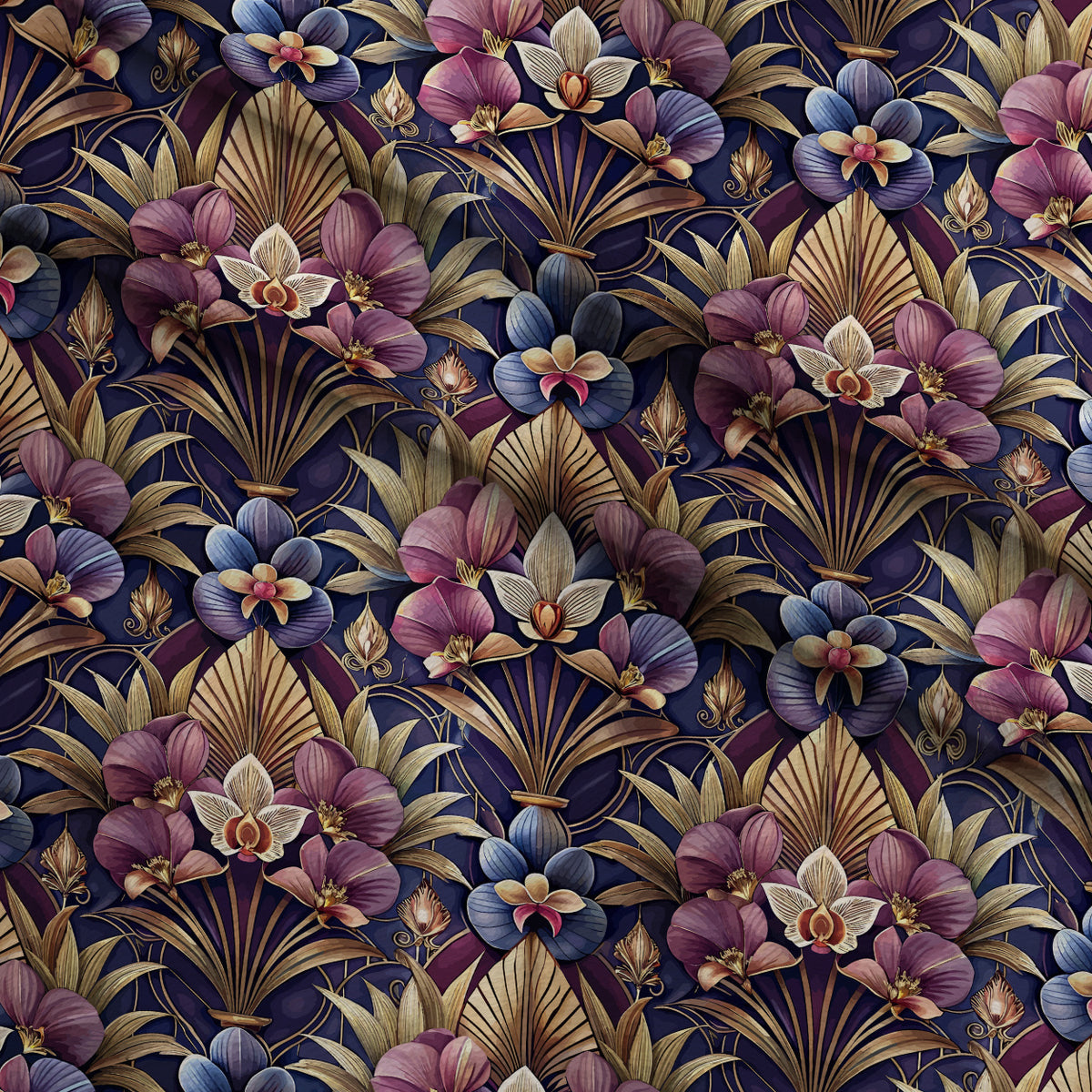 Gilded Jade Blooms Pattern 23 Minky Fabric — plush minky folded close-up preview (mv-minky-v1:lying)