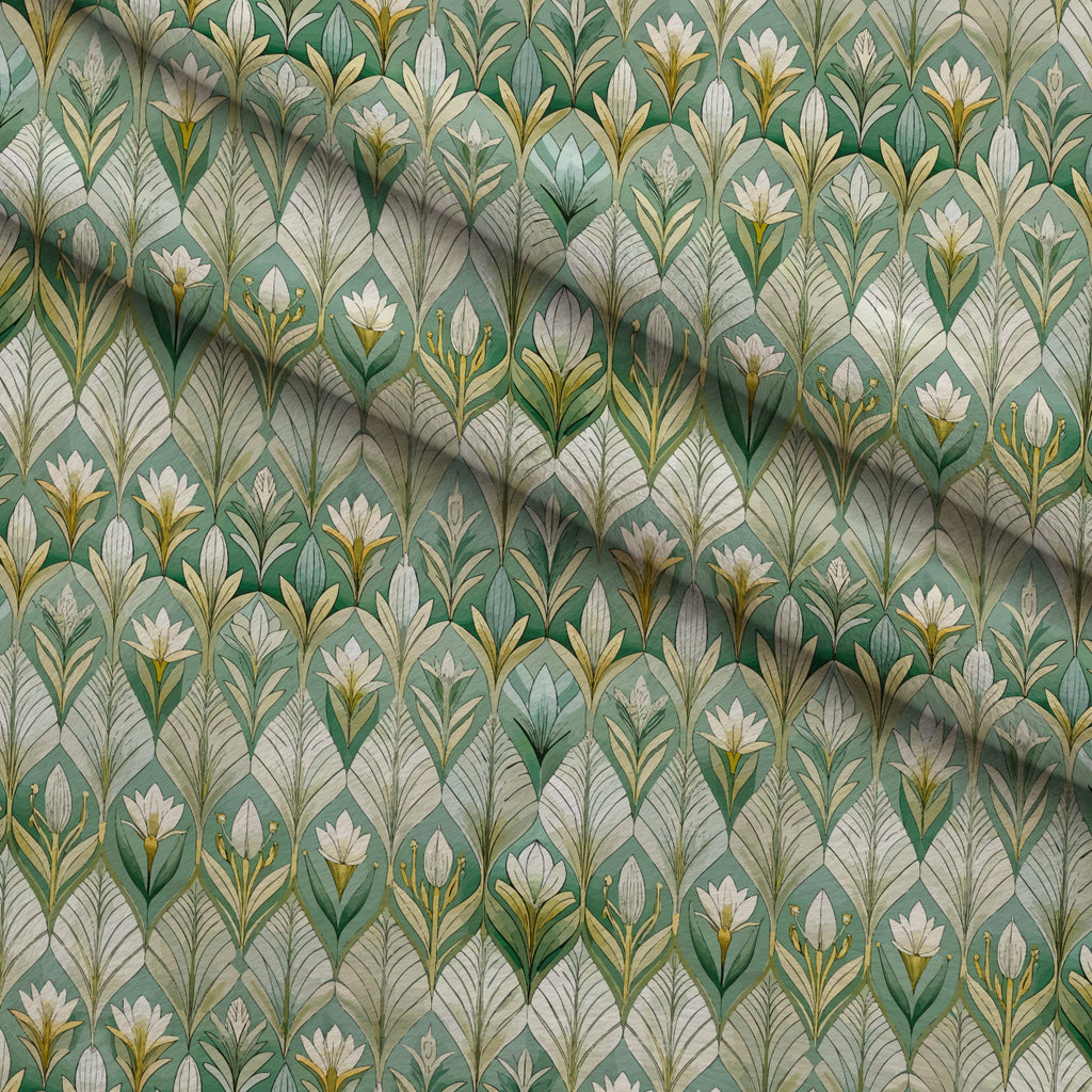 Gilded Jade Blooms Pattern 24 Minky Fabric — plush minky folded close-up preview (mv-minky-v1:lying)
