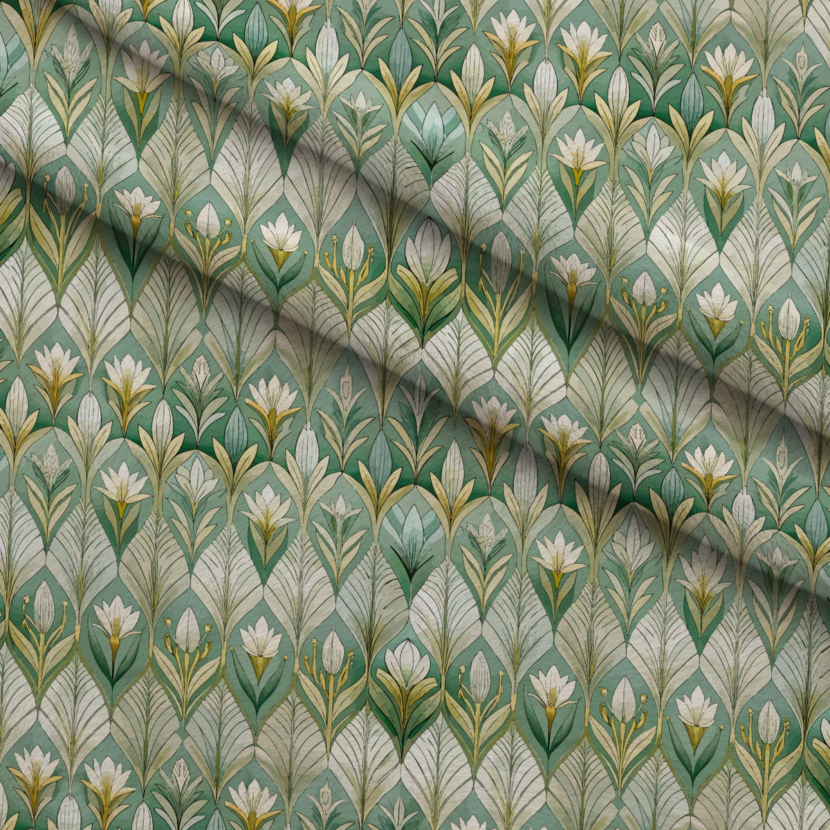 Gilded Jade Blooms Pattern 24 Minky Fabric — plush minky folded close-up preview (mv-minky-v1:lying)