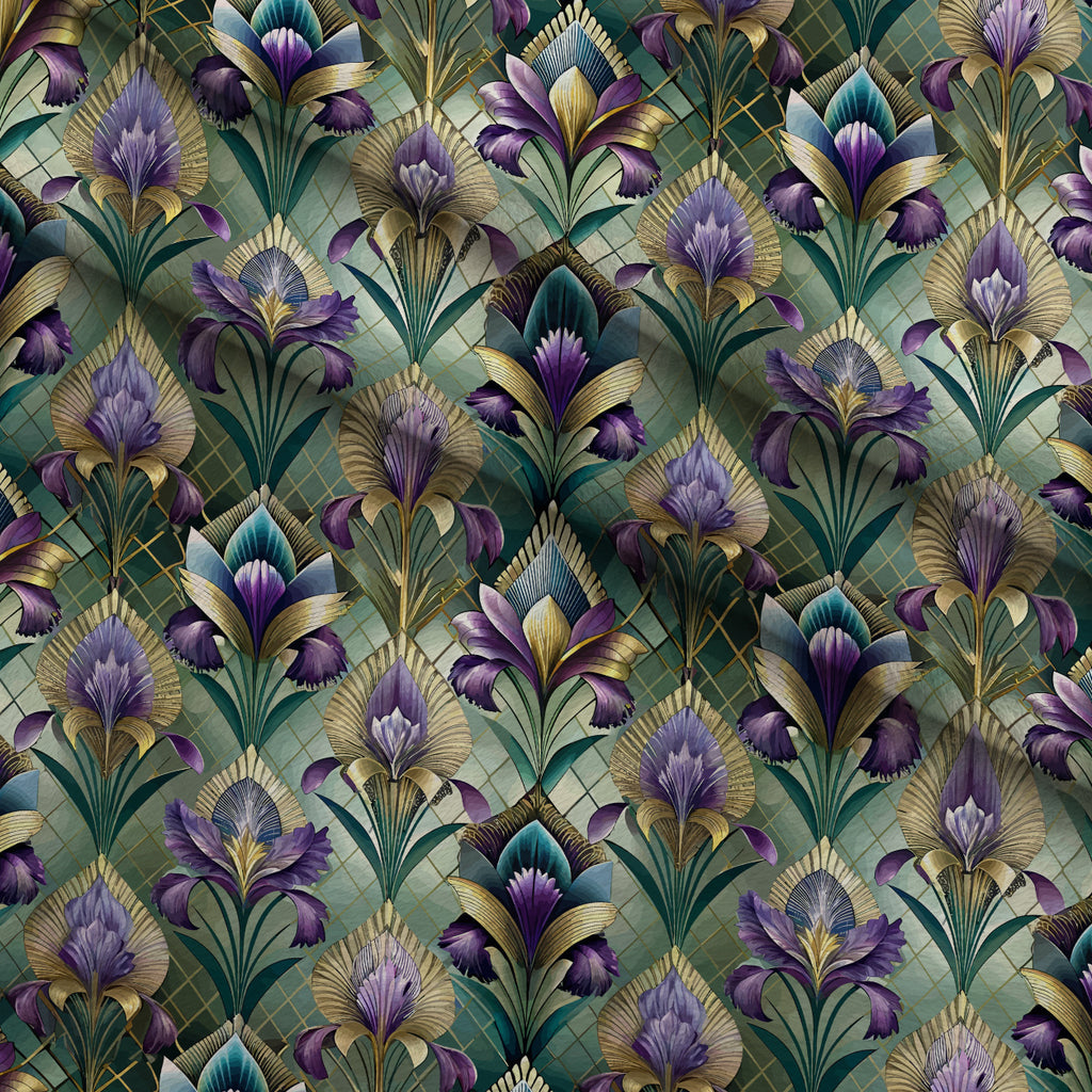 Gilded Jade Blooms Pattern 26 Minky Fabric — plush minky folded close-up preview (mv-minky-v1:lying)