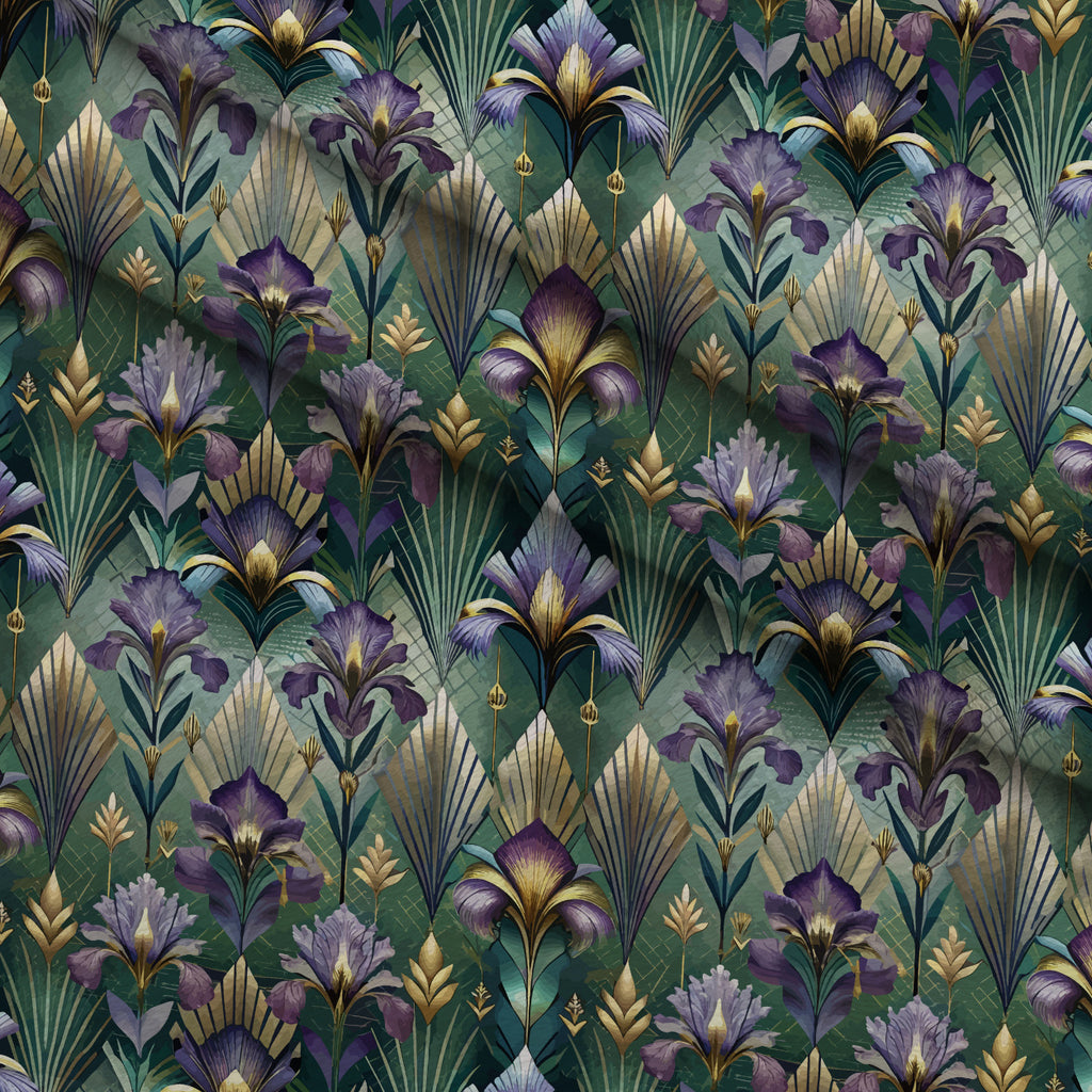 Gilded Jade Blooms Pattern 27 Minky Fabric — plush minky folded close-up preview (mv-minky-v1:lying)