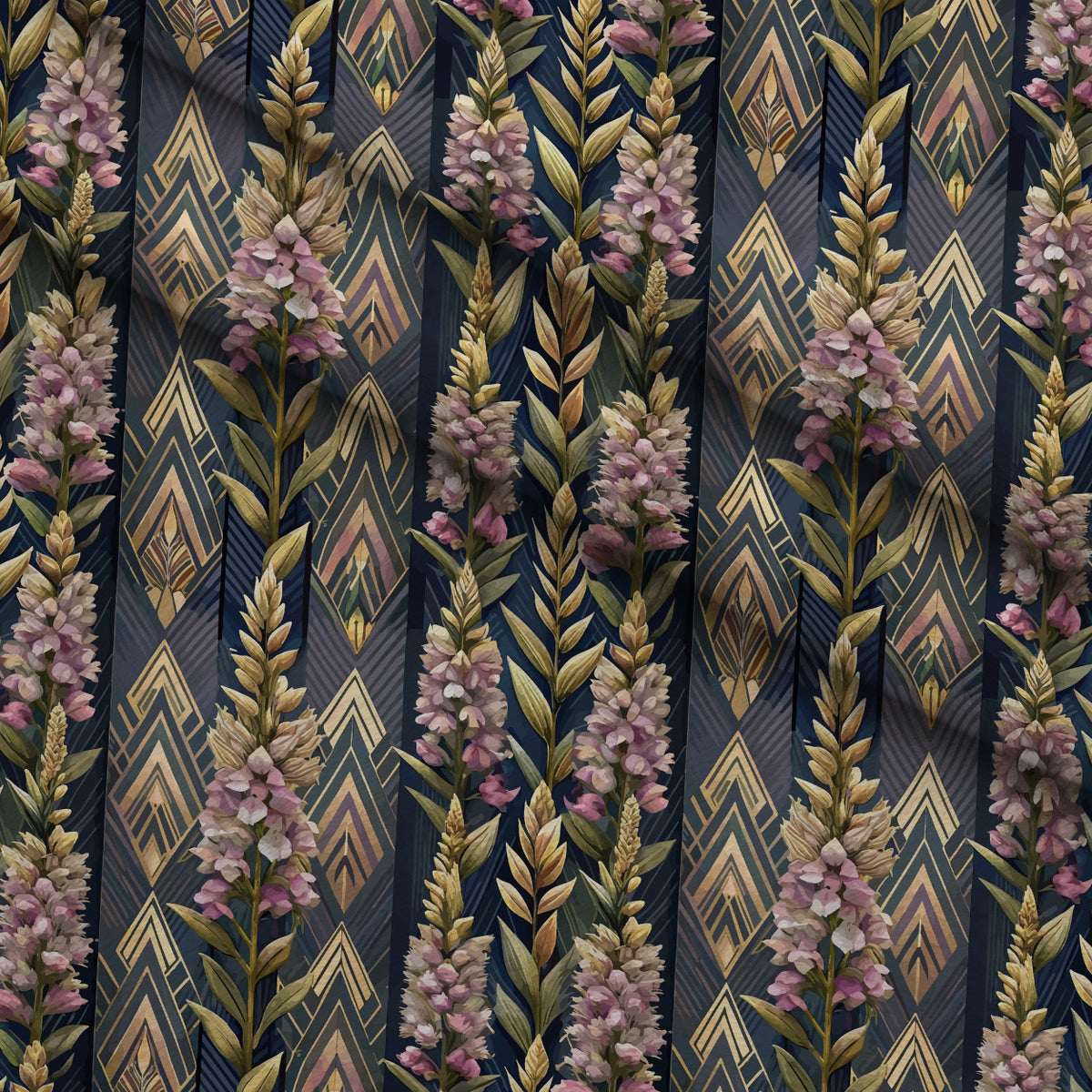 Gilded Jade Blooms Pattern 33 Minky Fabric — plush minky folded close-up preview (mv-minky-v1:lying)