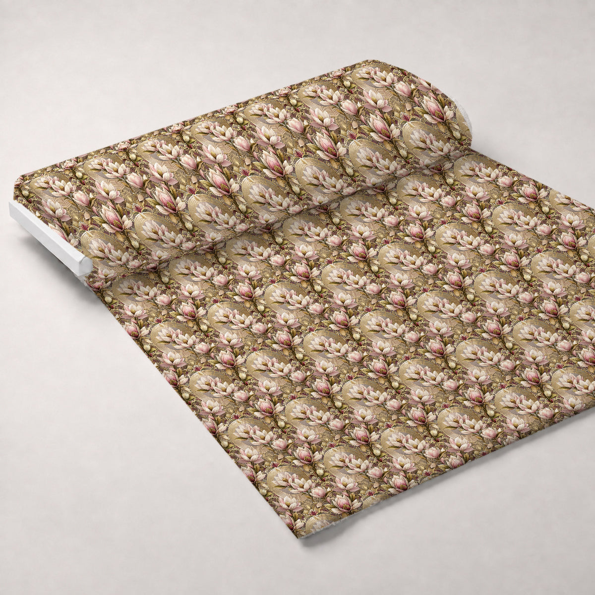 Gilded Jade Blooms Pattern 46 Minky Fabric — plush minky unrolled bolt preview (mv-minky-v1:bolt)