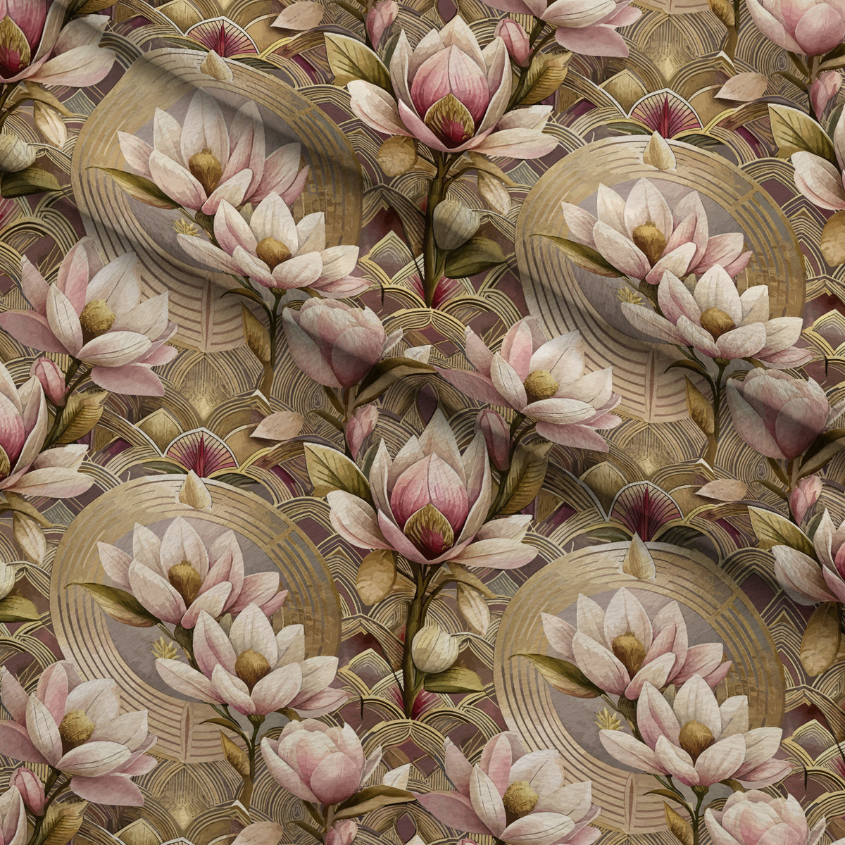 Gilded Jade Blooms Pattern 46 Minky Fabric — plush minky folded close-up preview (mv-minky-v1:lying)