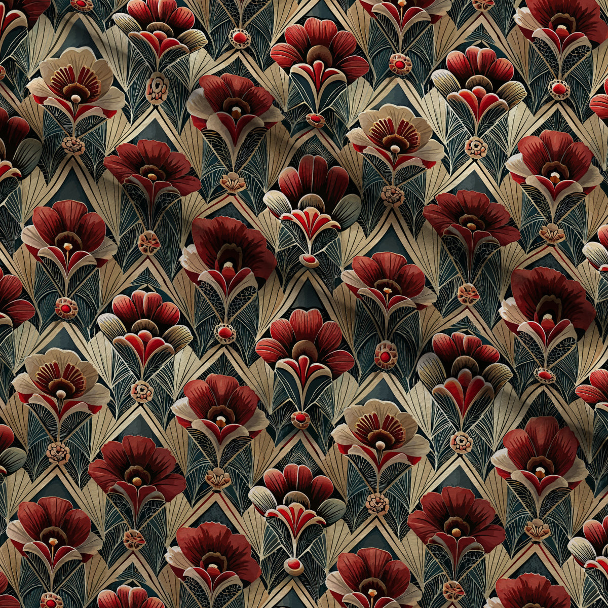 Gilded Jade Blooms Pattern 50 Minky Fabric — plush minky folded close-up preview (mv-minky-v1:lying)