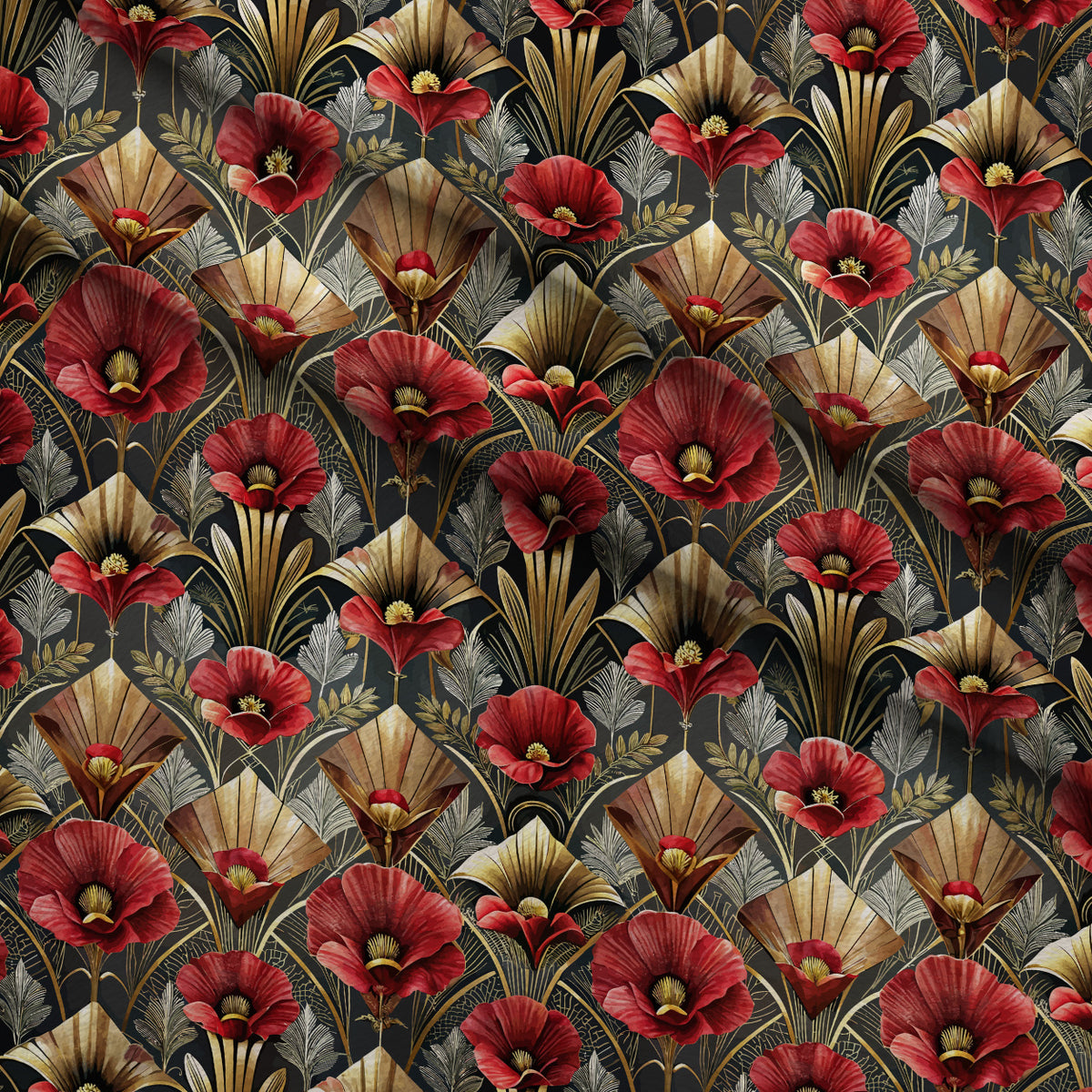 Gilded Jade Blooms Pattern 51 Minky Fabric — plush minky folded close-up preview (mv-minky-v1:lying)