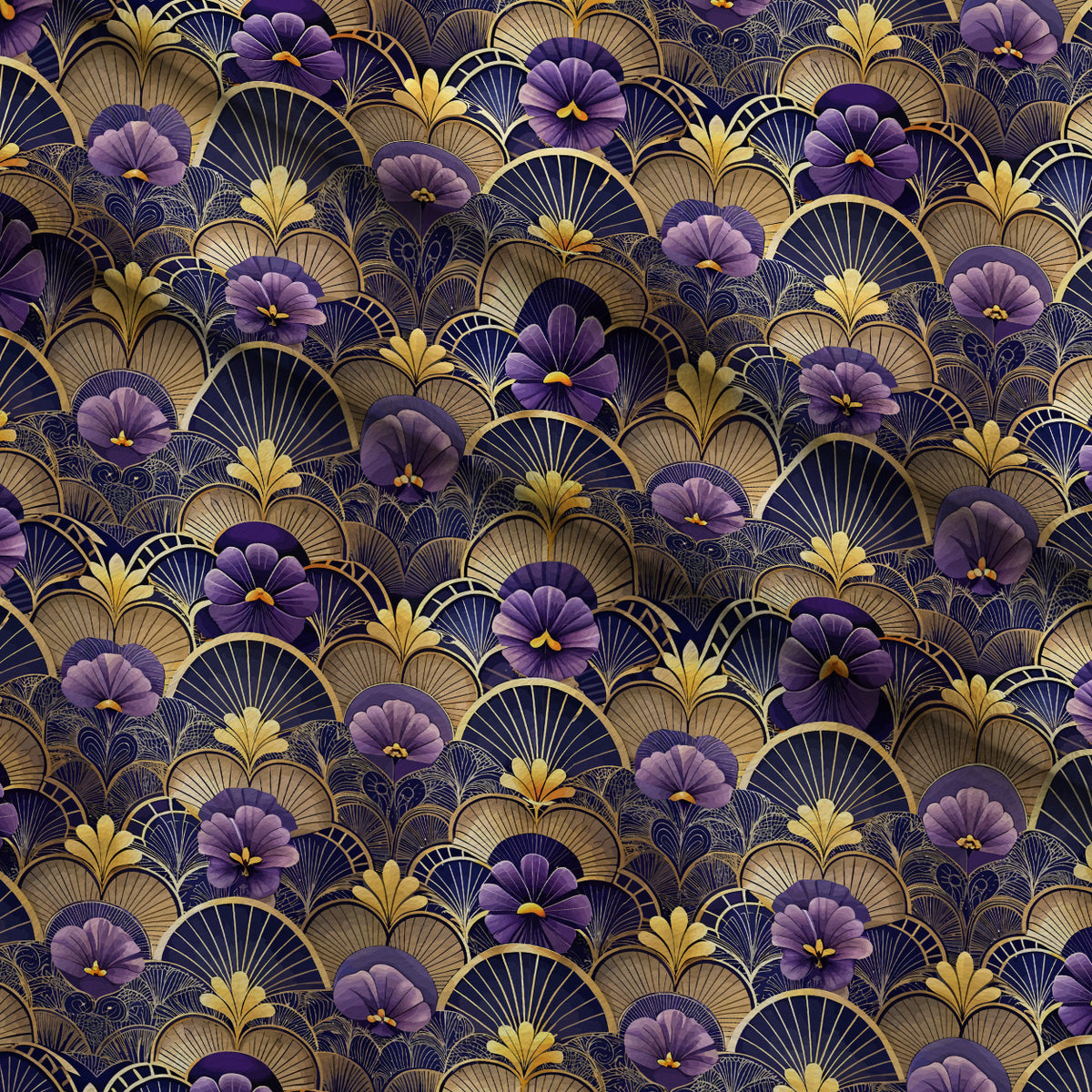 Gilded Jade Blooms Pattern 52 Minky Fabric — plush minky folded close-up preview (mv-minky-v1:lying)