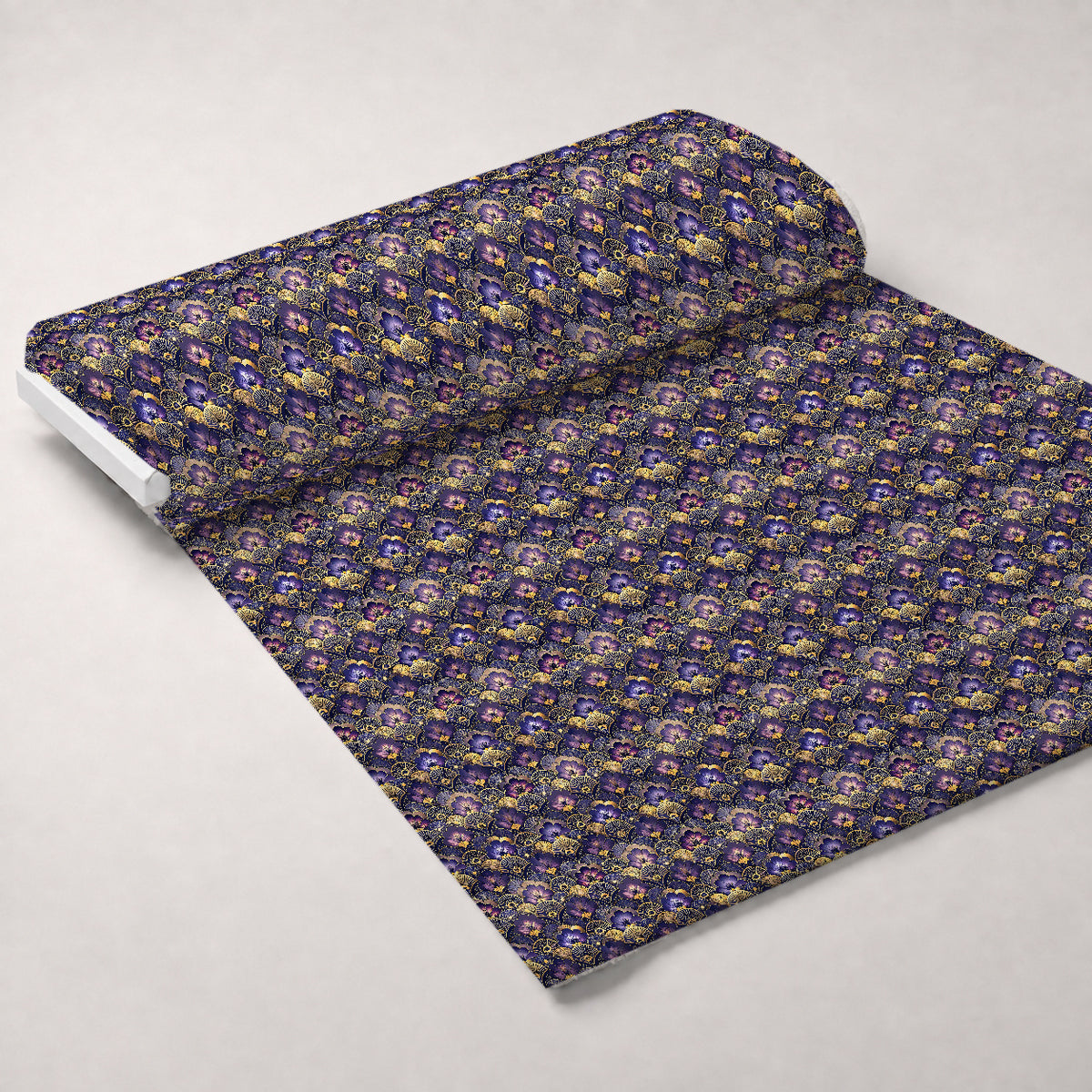 Gilded Jade Blooms Pattern 53 Minky Fabric — plush minky unrolled bolt preview (mv-minky-v1:bolt)
