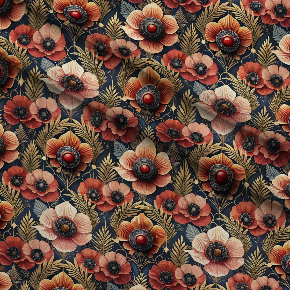 Gilded Jade Blooms Pattern 57 Minky Fabric — plush minky folded close-up preview (mv-minky-v1:lying)