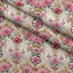 Gilded Jade Blooms Pattern 60 Minky Fabric — plush minky folded close-up preview (mv-minky-v1:lying)