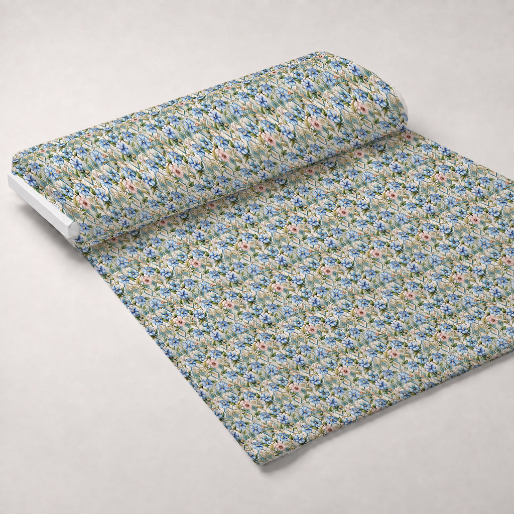 Gilded Jade Blooms Pattern 70 Minky Fabric — plush minky unrolled bolt preview (mv-minky-v1:bolt)