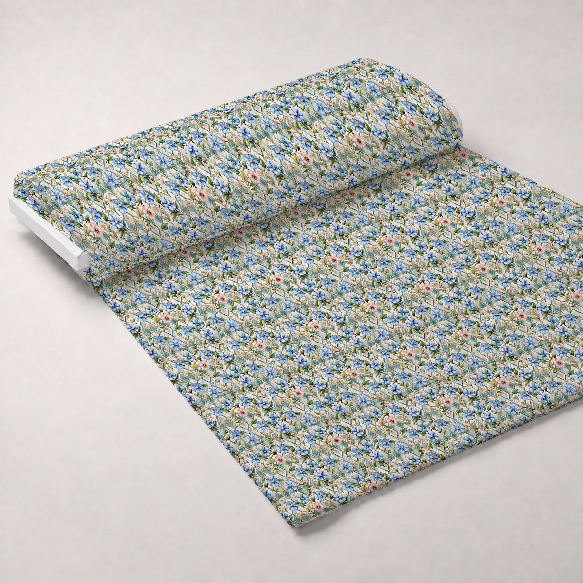 Gilded Jade Blooms Pattern 70 Minky Fabric — plush minky unrolled bolt preview (mv-minky-v1:bolt)