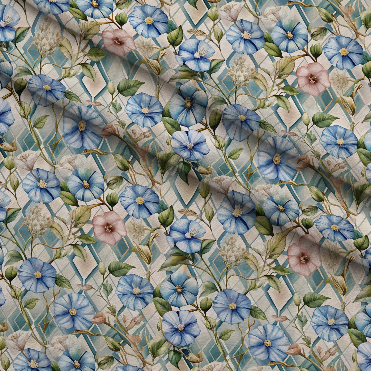 Gilded Jade Blooms Pattern 70 Minky Fabric — plush minky folded close-up preview (mv-minky-v1:lying)