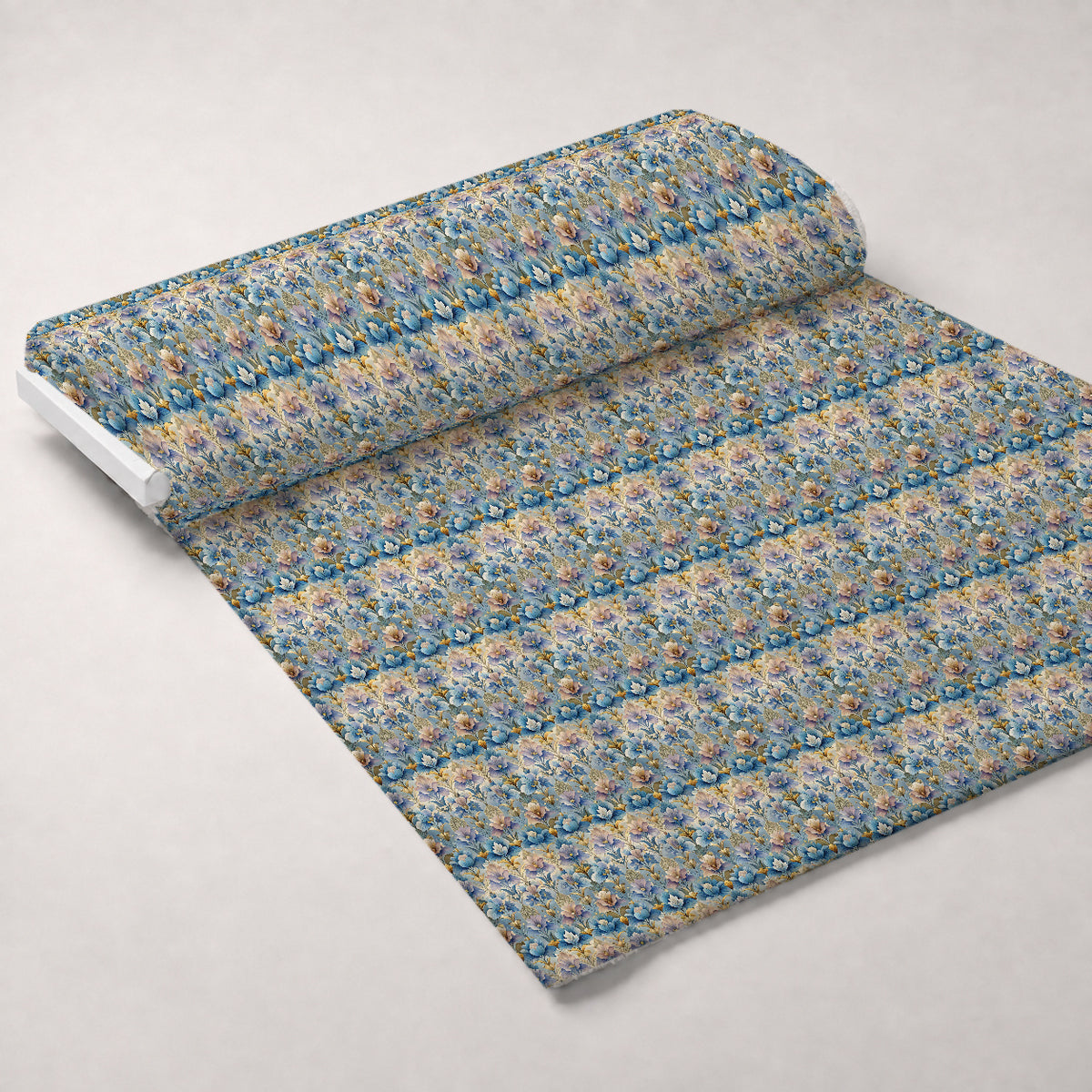 Gilded Jade Blooms Pattern 71 Minky Fabric — plush minky unrolled bolt preview (mv-minky-v1:bolt)