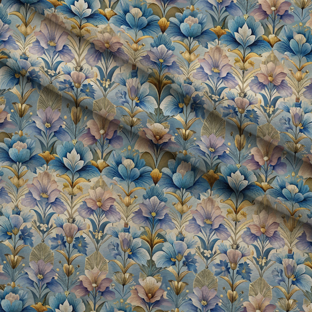 Gilded Jade Blooms Pattern 71 Minky Fabric — plush minky folded close-up preview (mv-minky-v1:lying)