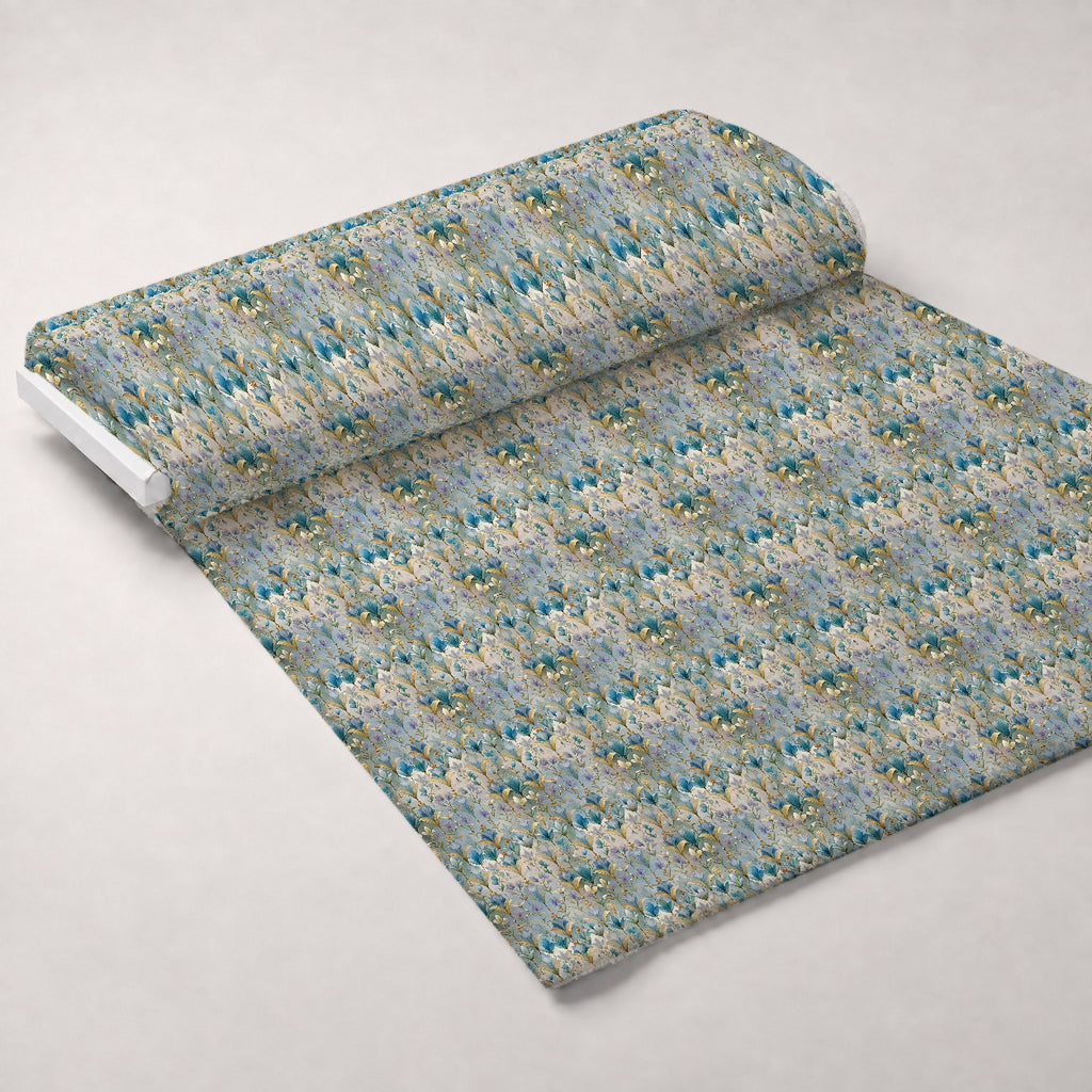 Gilded Jade Blooms Pattern 72 Minky Fabric — plush minky unrolled bolt preview (mv-minky-v1:bolt)