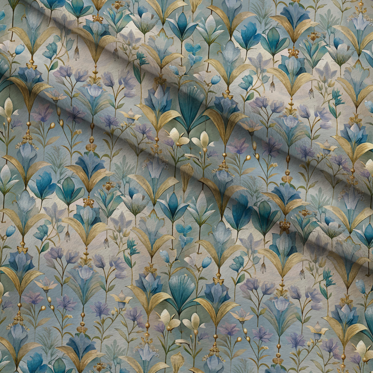 Gilded Jade Blooms Pattern 72 Minky Fabric — plush minky folded close-up preview (mv-minky-v1:lying)