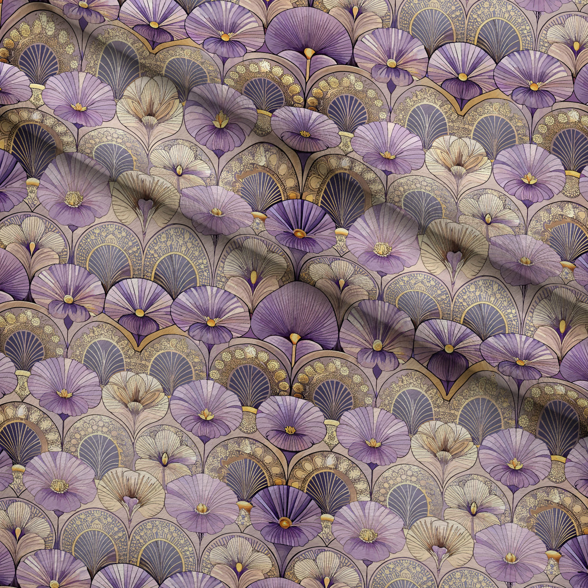 Gilded Jade Blooms Pattern 73 Minky Fabric — plush minky folded close-up preview (mv-minky-v1:lying)