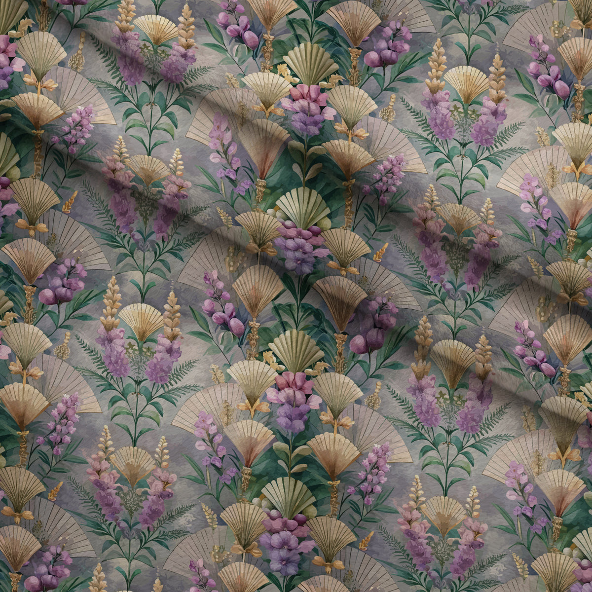 Gilded Jade Blooms Pattern 76 Minky Fabric — plush minky folded close-up preview (mv-minky-v1:lying)
