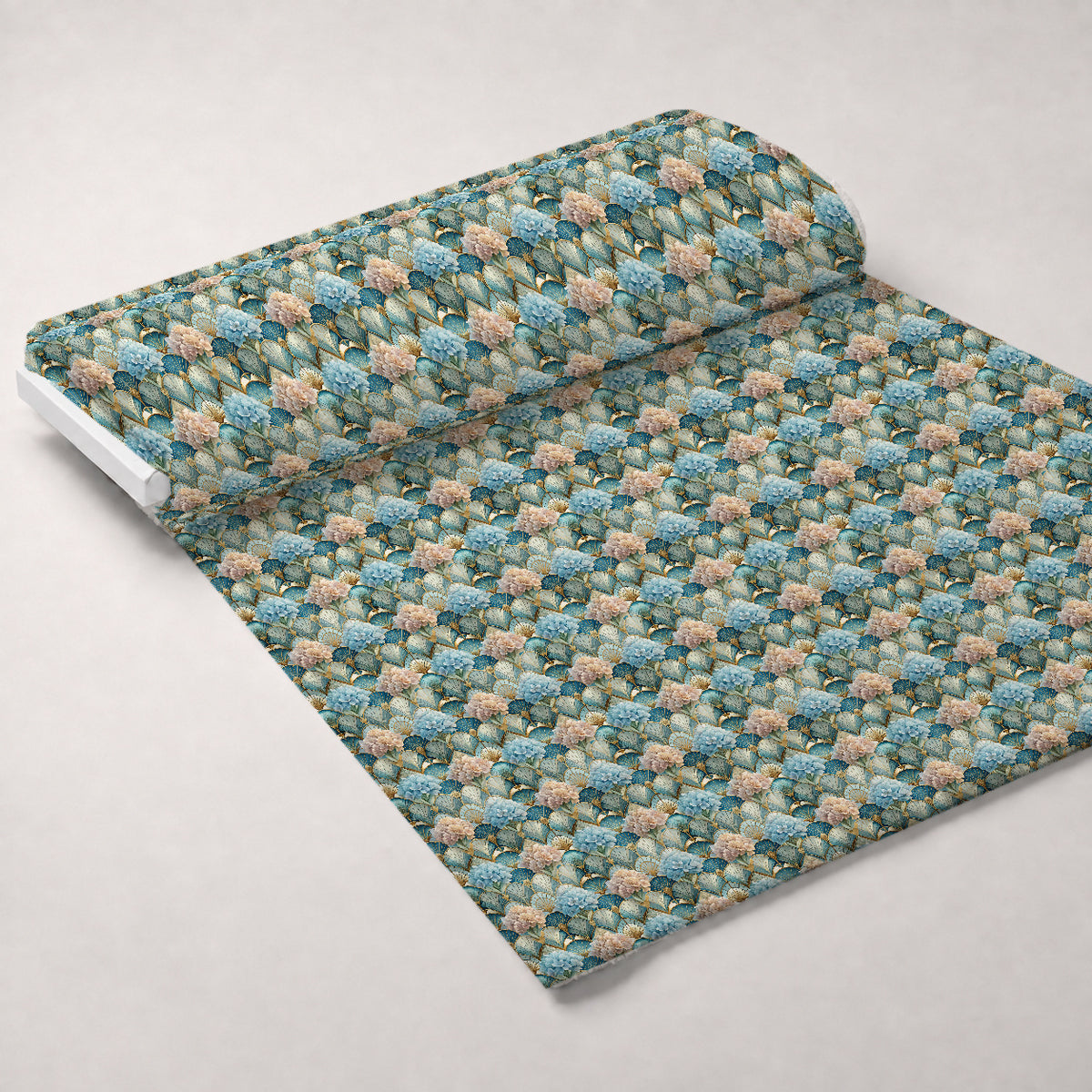 Gilded Jade Blooms Pattern 79 Minky Fabric — plush minky unrolled bolt preview (mv-minky-v1:bolt)