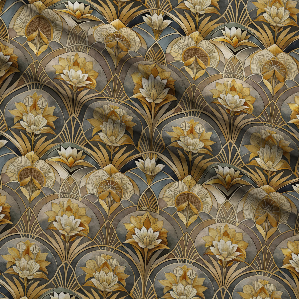 Gilded Jade Blooms Pattern 8 Minky Fabric — plush minky folded close-up preview (mv-minky-v1:lying)