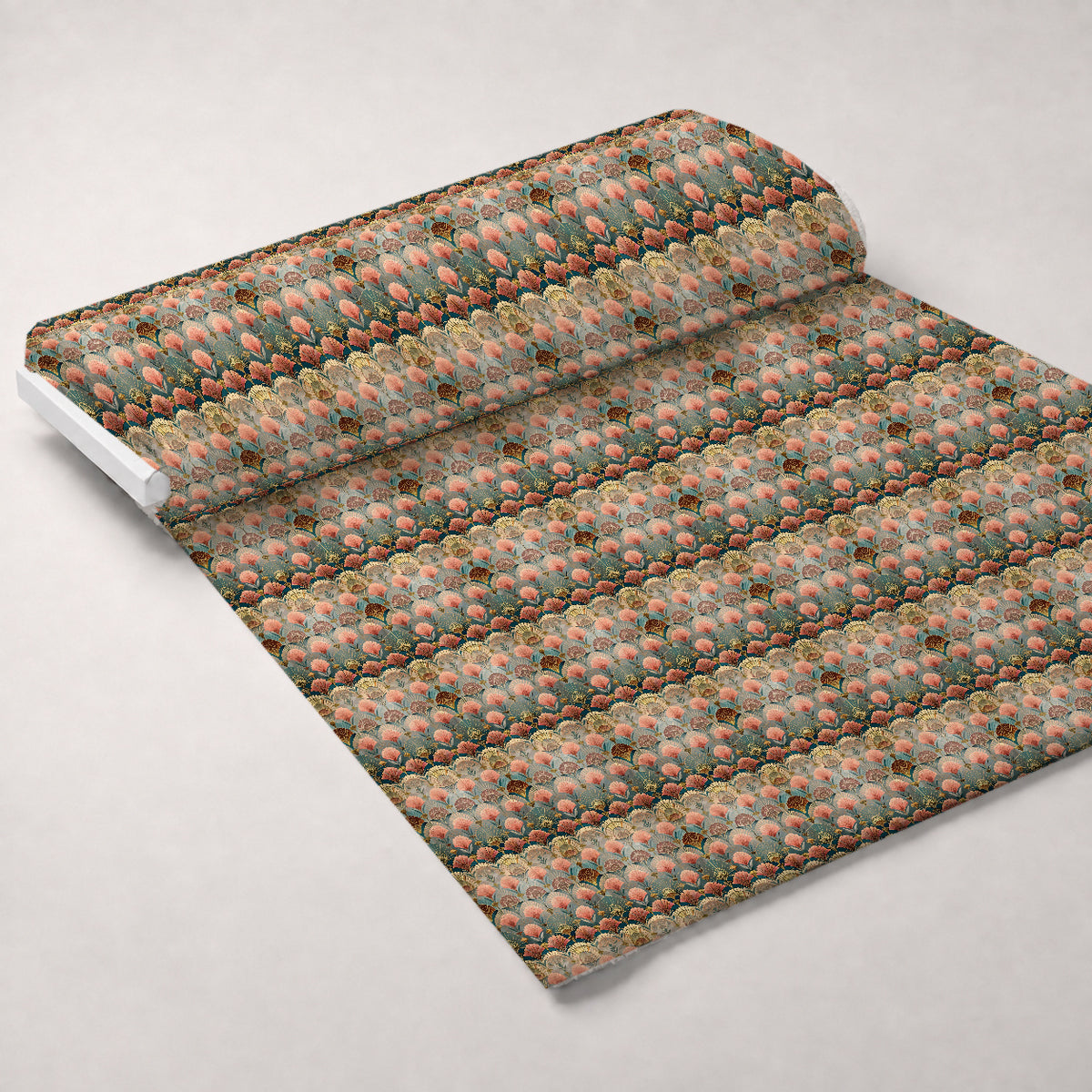 Gilded Jade Blooms Pattern 82 Minky Fabric — plush minky unrolled bolt preview (mv-minky-v1:bolt)