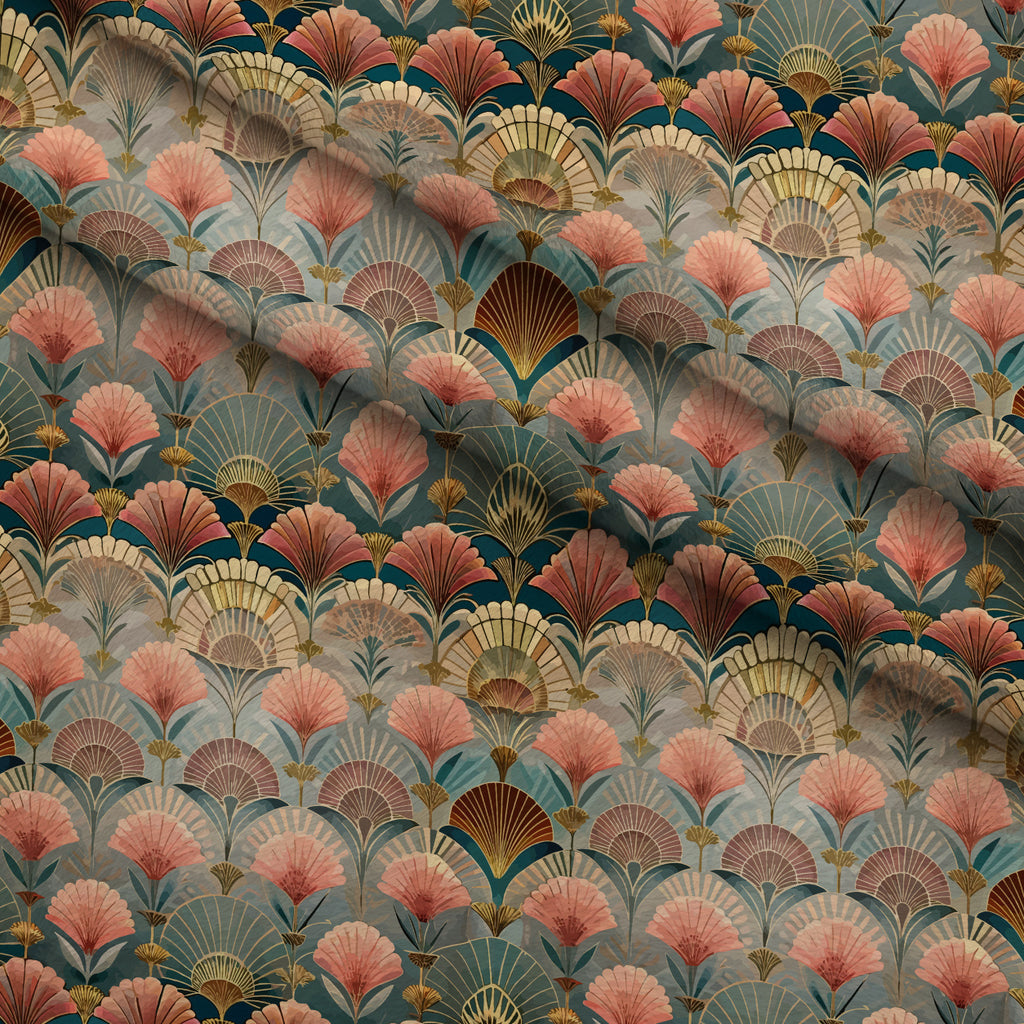 Gilded Jade Blooms Pattern 82 Minky Fabric — plush minky folded close-up preview (mv-minky-v1:lying)