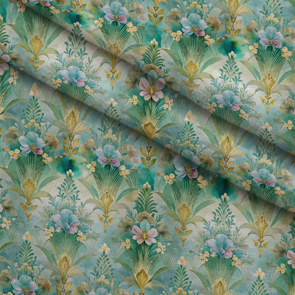 Gilded Jade Blooms Pattern 86 Minky Fabric — plush minky folded close-up preview (mv-minky-v1:lying)
