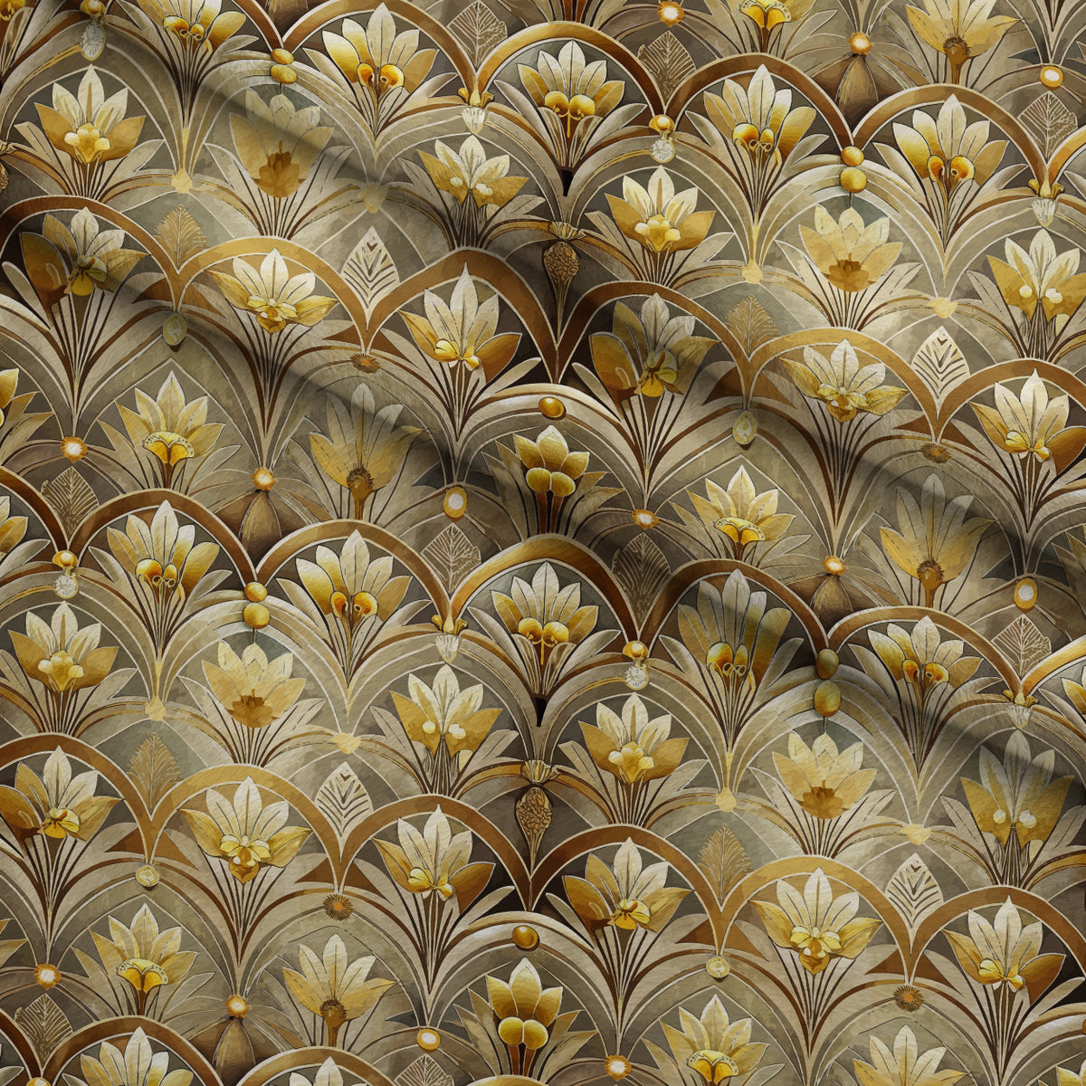 Gilded Jade Blooms Pattern 9 Minky Fabric — plush minky folded close-up preview (mv-minky-v1:lying)