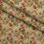 Gilded Jade Blooms Pattern 93 Minky Fabric — plush minky folded close-up preview (mv-minky-v1:lying)