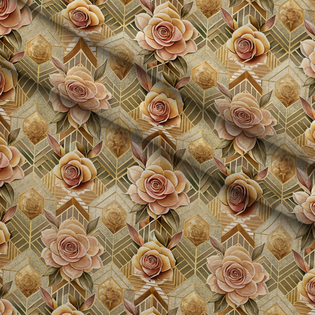 Gilded Jade Blooms Pattern 93 Minky Fabric — plush minky folded close-up preview (mv-minky-v1:lying)