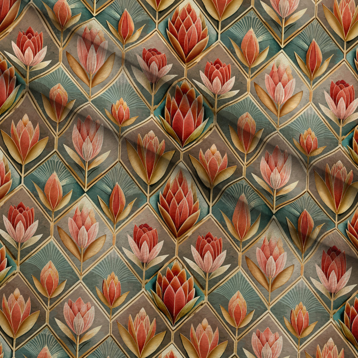 Gilded Jade Blooms Pattern 95 Minky Fabric — plush minky folded close-up preview (mv-minky-v1:lying)