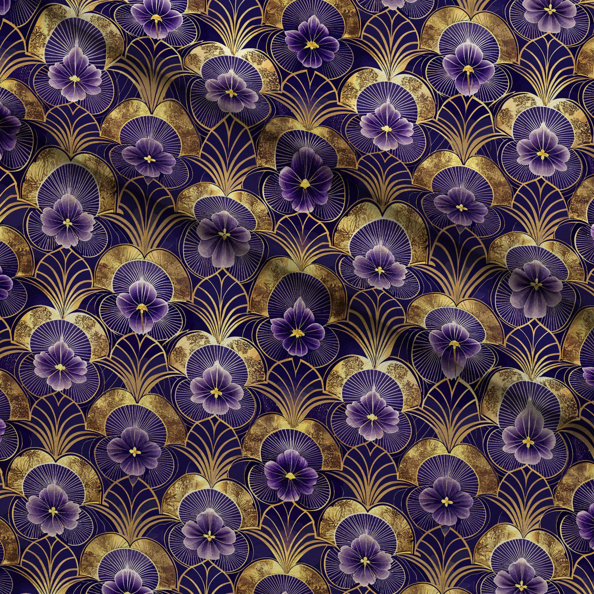 Gilded Jade Blooms Pattern 97 Minky Fabric — plush minky folded close-up preview (mv-minky-v1:lying)