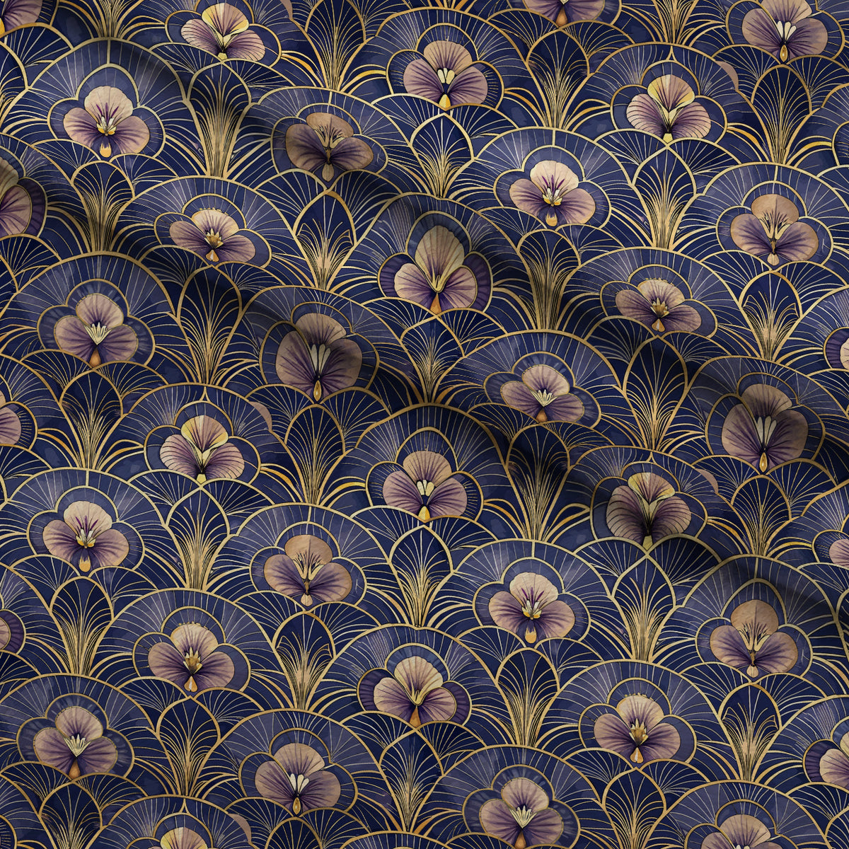 Gilded Jade Blooms Pattern 98 Minky Fabric — plush minky folded close-up preview (mv-minky-v1:lying)