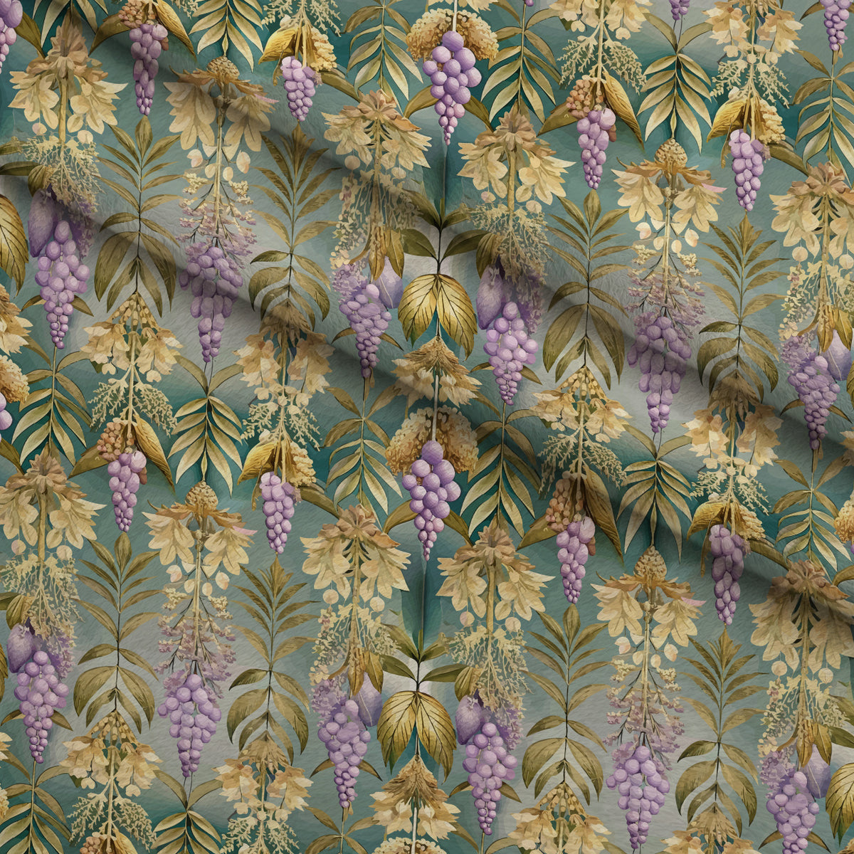 Gilded Jade Blooms Pattern 99 Minky Fabric — plush minky folded close-up preview (mv-minky-v1:lying)
