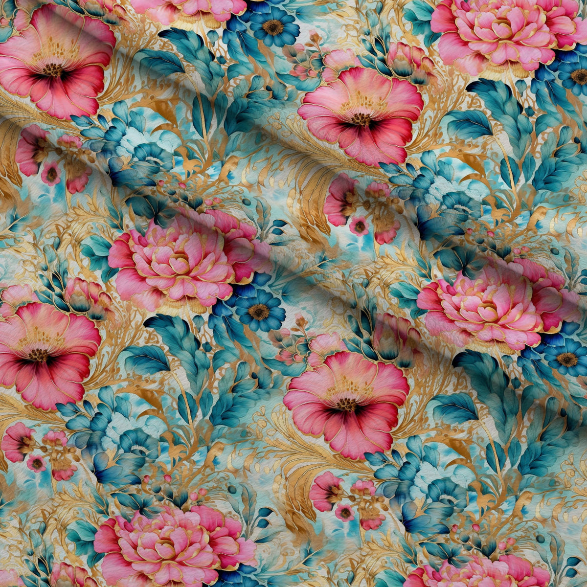 Gilded Menagerie Pattern 14 Minky Fabric — plush minky folded close-up preview (mv-minky-v1:lying)