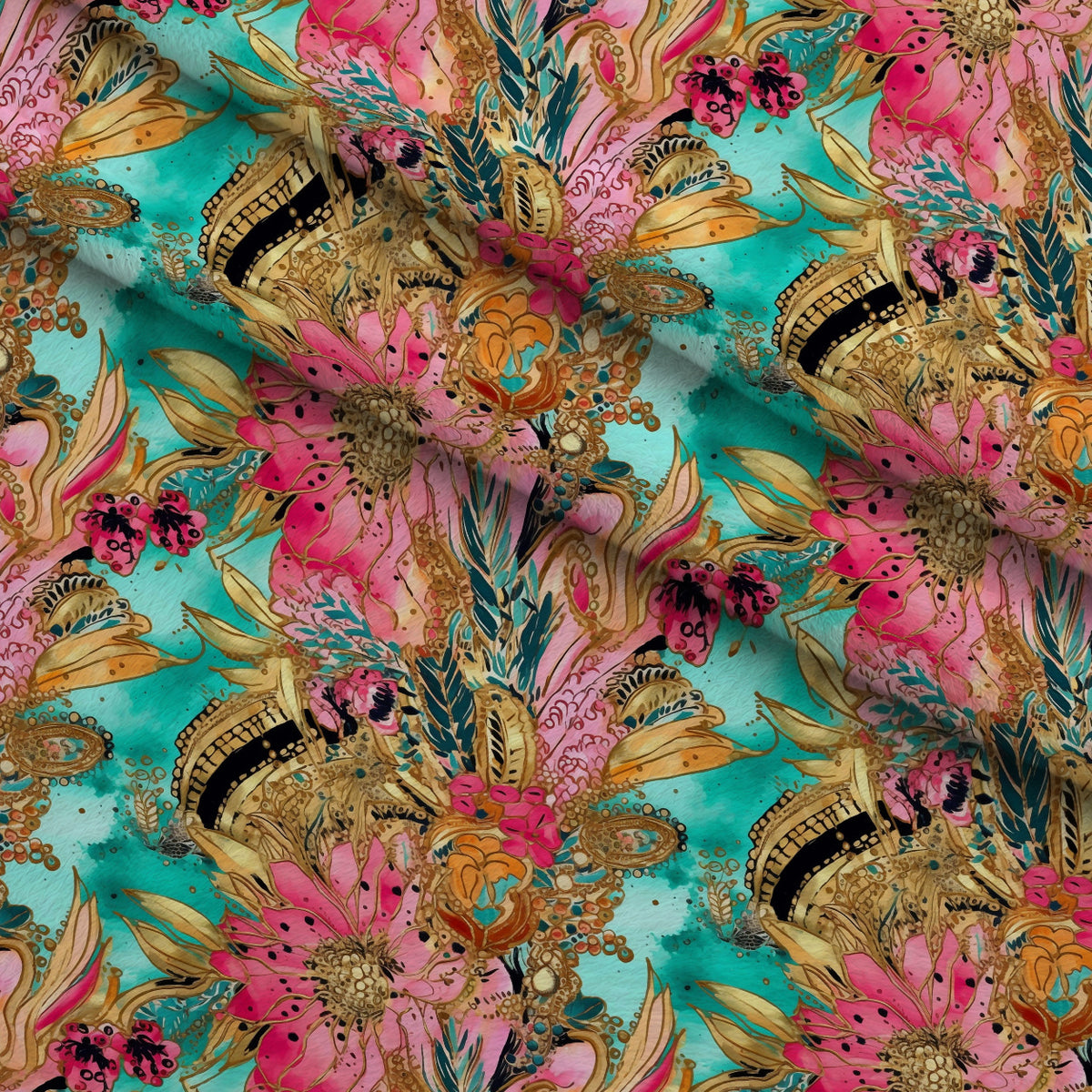 Gilded Menagerie Pattern 15 Minky Fabric — plush minky folded close-up preview (mv-minky-v1:lying)