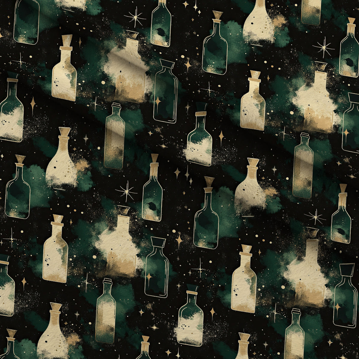 Gilded Midnight Garden Pattern 14 Minky Fabric — plush minky folded close-up preview (mv-minky-v1:lying)