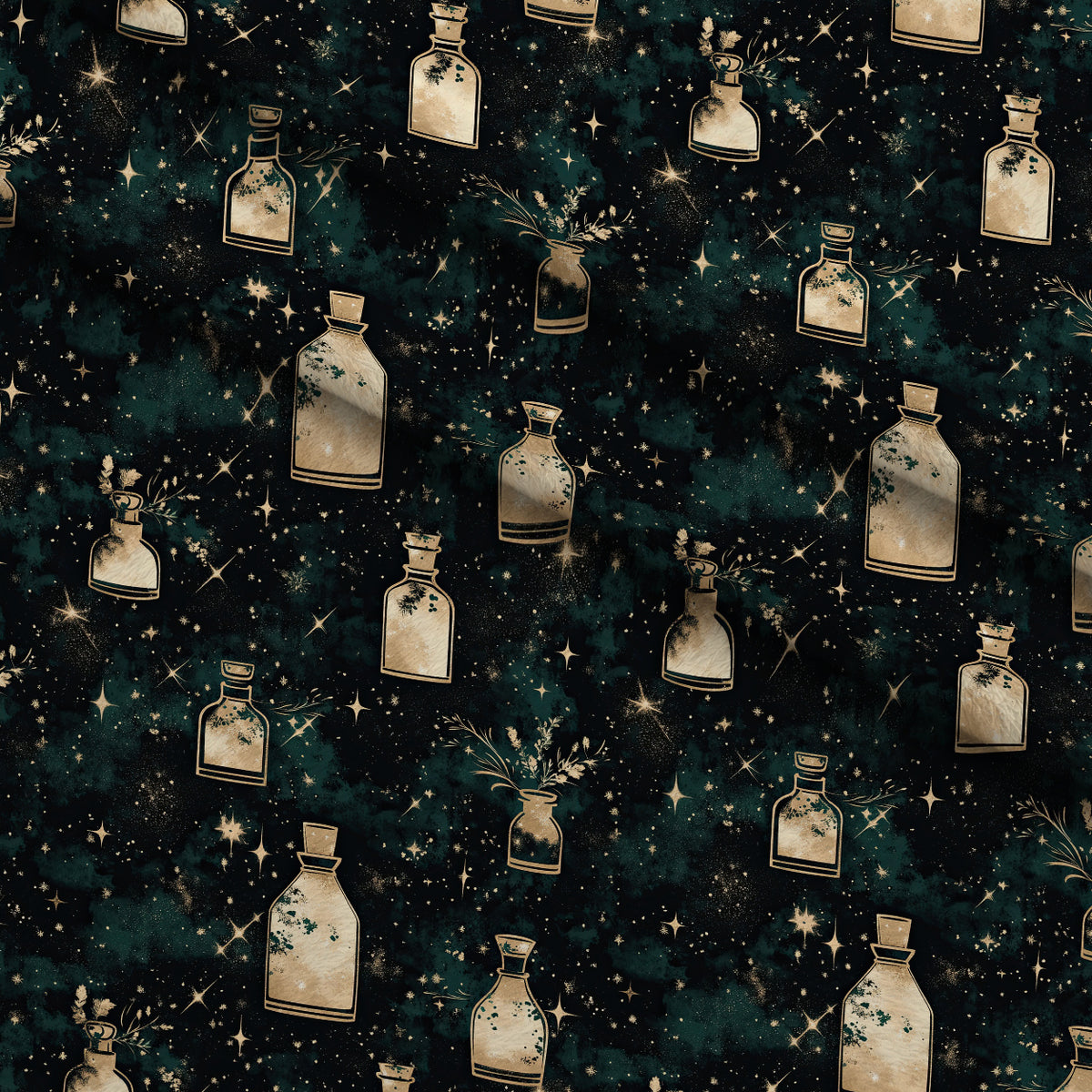 Gilded Midnight Garden Pattern 16 Minky Fabric — plush minky folded close-up preview (mv-minky-v1:lying)