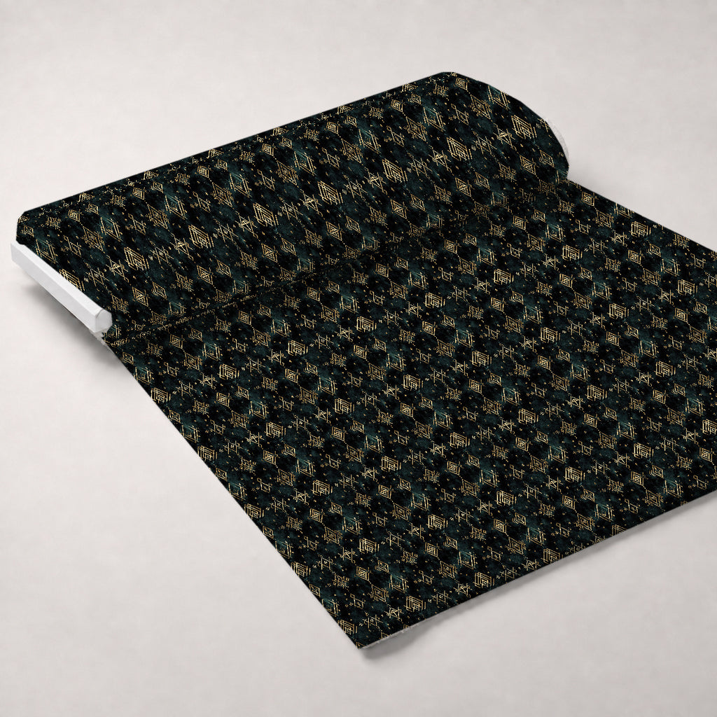 Gilded Midnight Garden Pattern 18 Minky Fabric — plush minky unrolled bolt preview (mv-minky-v1:bolt)