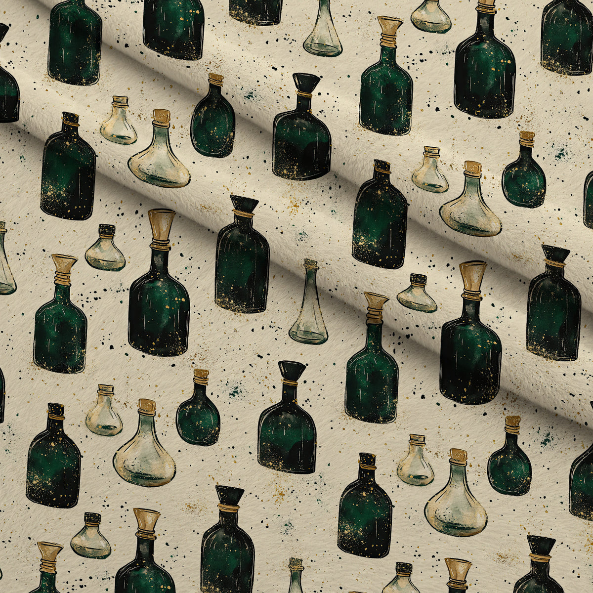 Gilded Midnight Garden Pattern 19 Minky Fabric — plush minky folded close-up preview (mv-minky-v1:lying)
