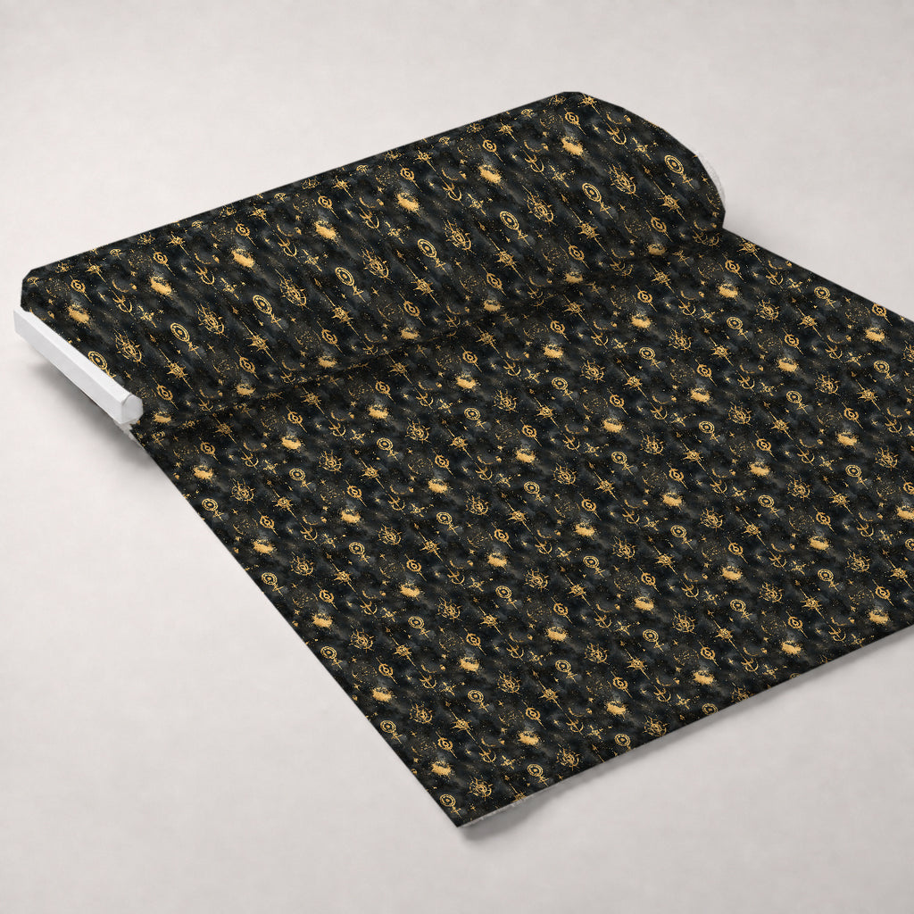 Gilded Midnight Garden Pattern 2 Minky Fabric — plush minky unrolled bolt preview (mv-minky-v1:bolt)