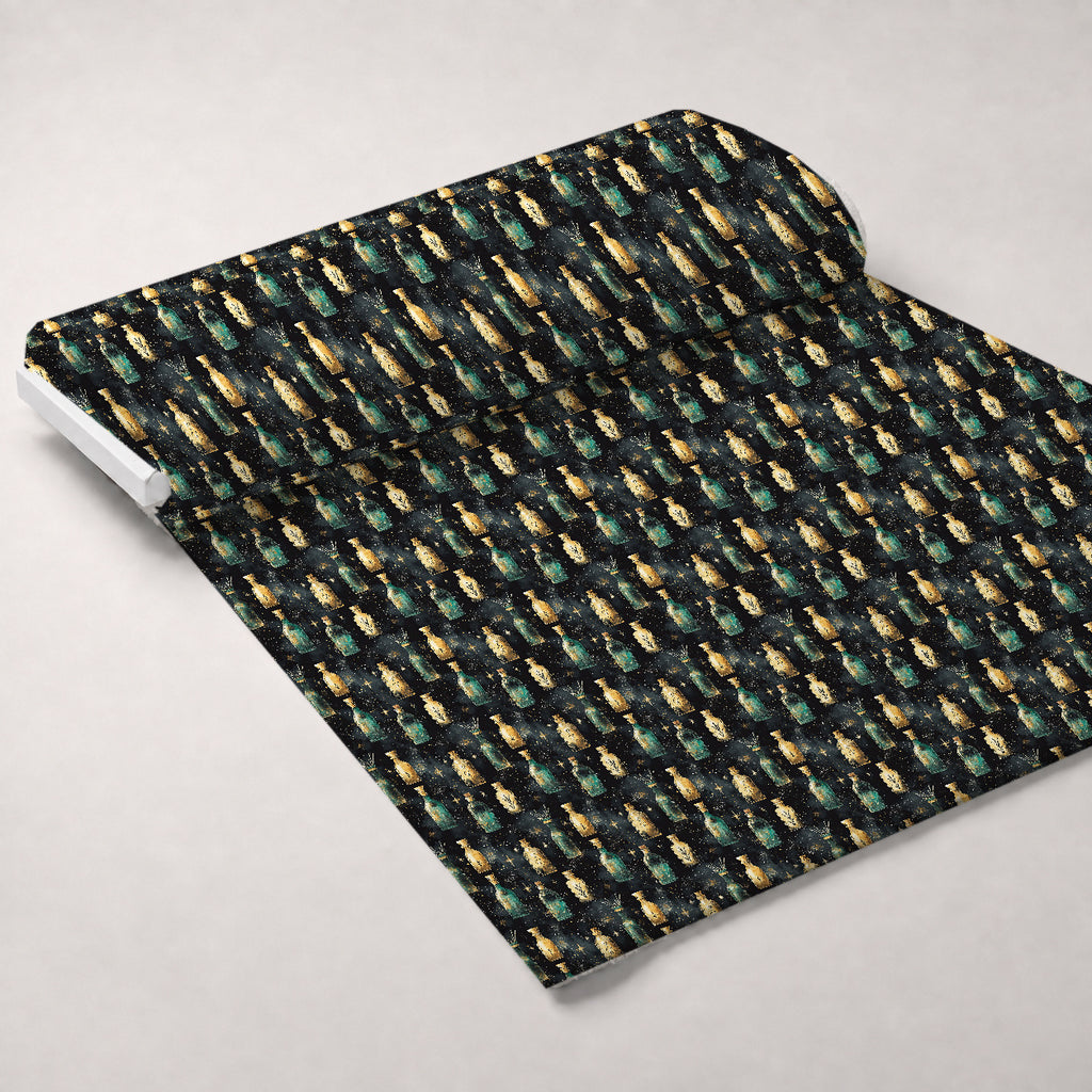 Gilded Midnight Garden Pattern 30 Minky Fabric — plush minky unrolled bolt preview (mv-minky-v1:bolt)