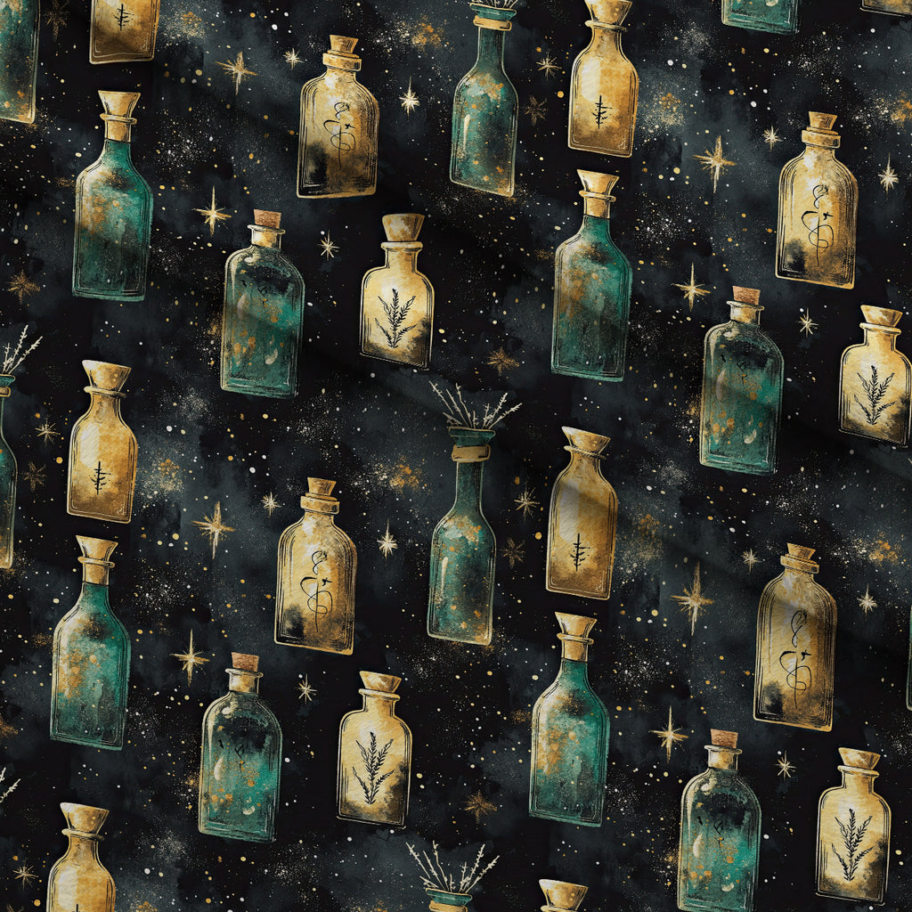 Gilded Midnight Garden Pattern 30 Minky Fabric — plush minky folded close-up preview (mv-minky-v1:lying)
