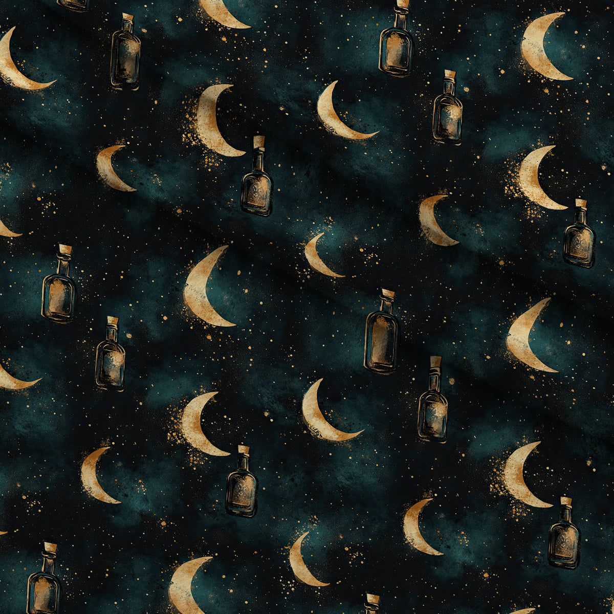 Gilded Midnight Garden Pattern 46 Minky Fabric — plush minky folded close-up preview (mv-minky-v1:lying)