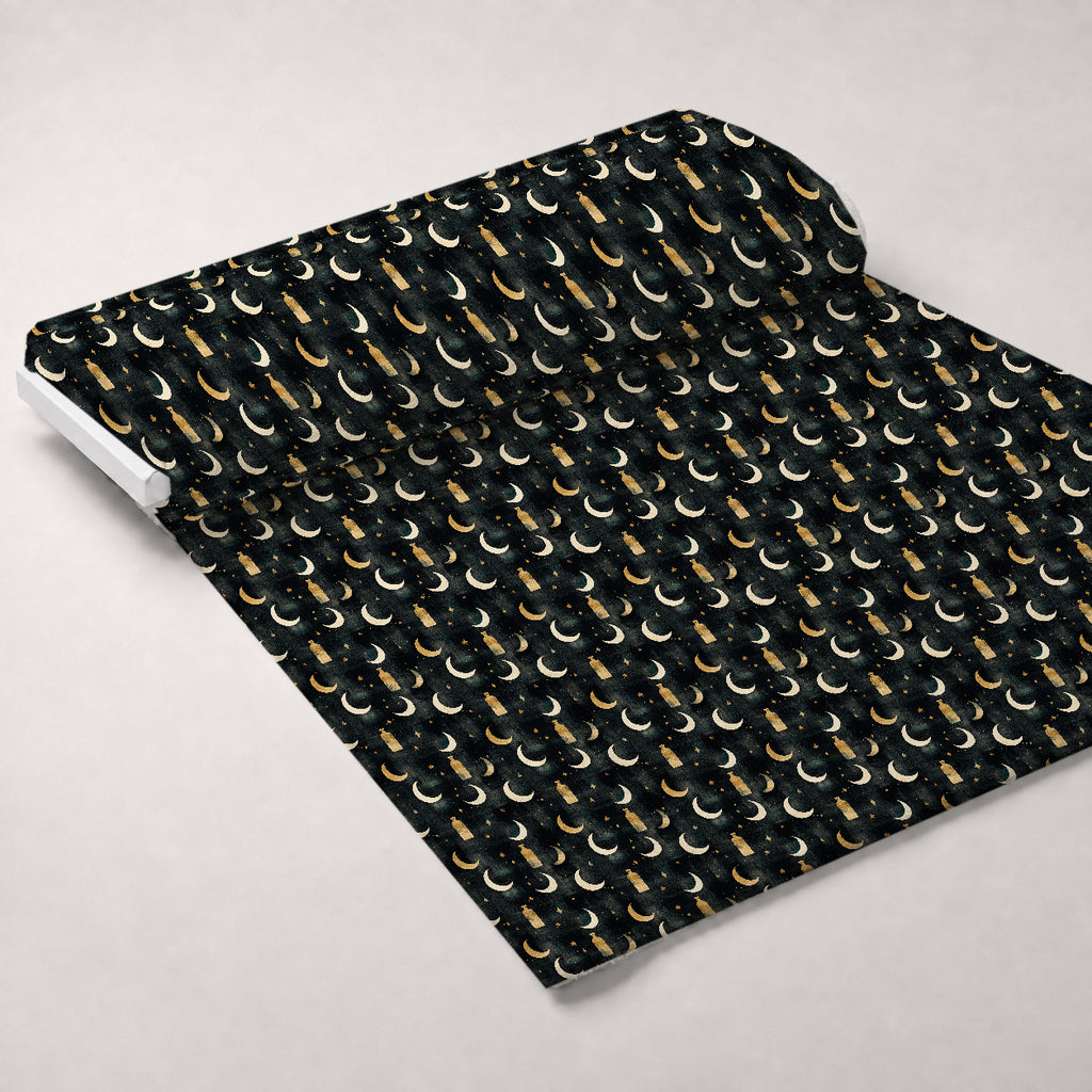 Gilded Midnight Garden Pattern 48 Minky Fabric — plush minky unrolled bolt preview (mv-minky-v1:bolt)